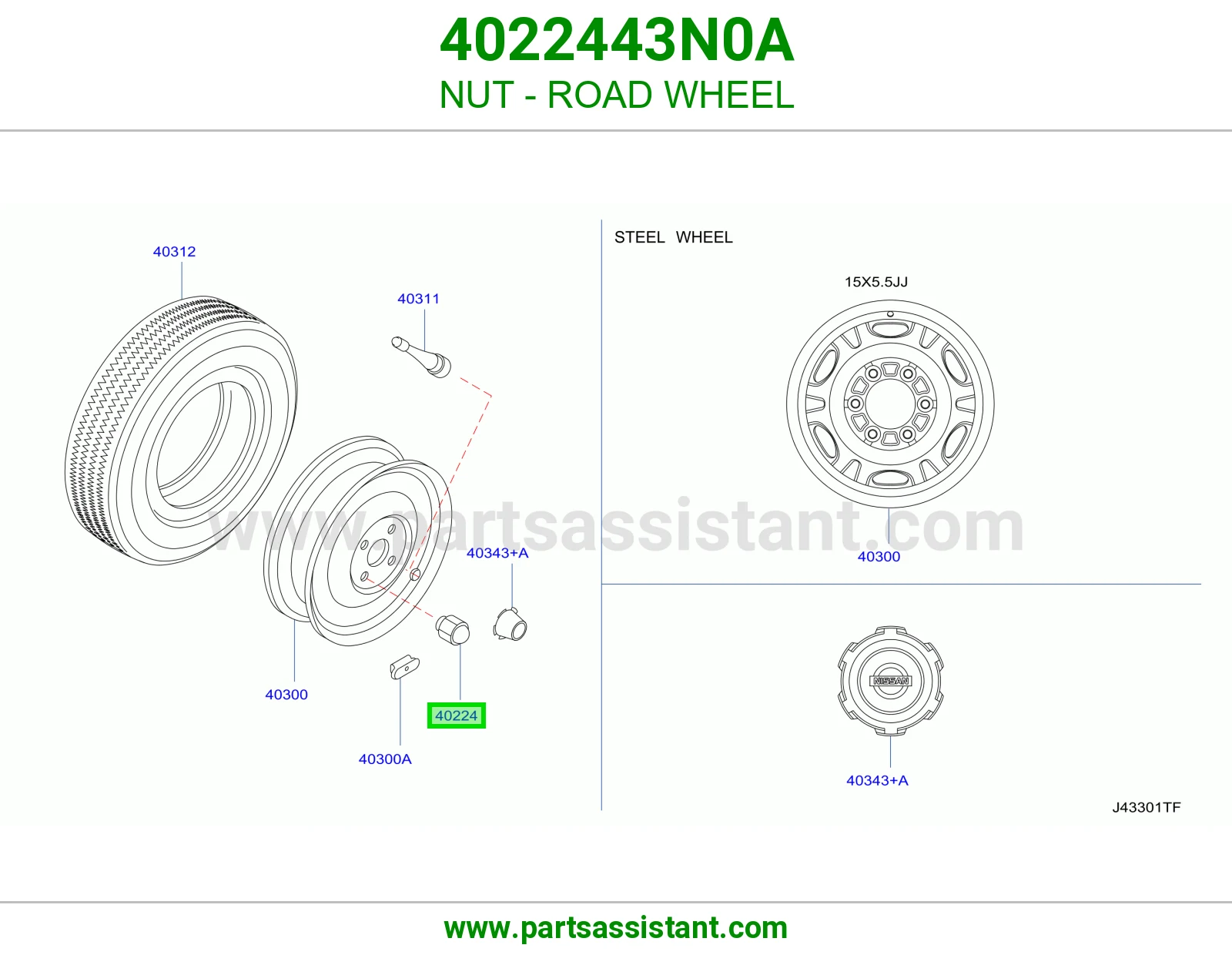 NUT - ROAD WHEEL