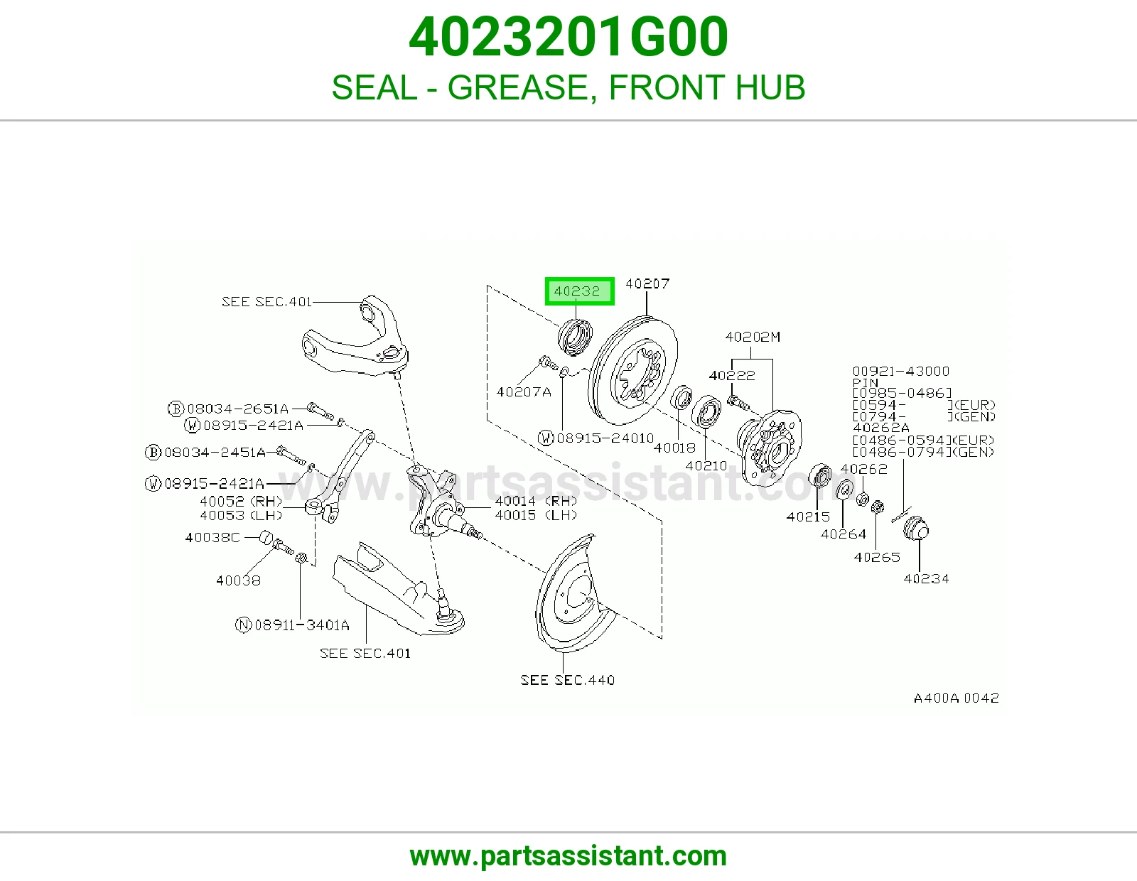 SEAL - GREASE, FRONT HUB