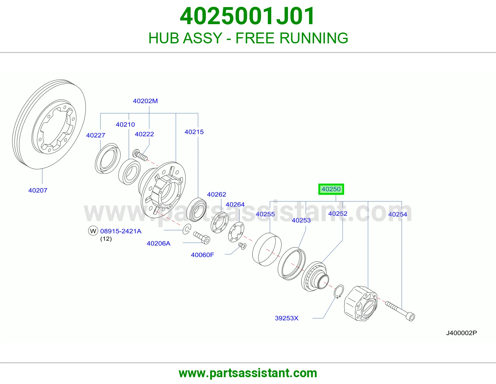 HUB ASSY - FREE RUNNING