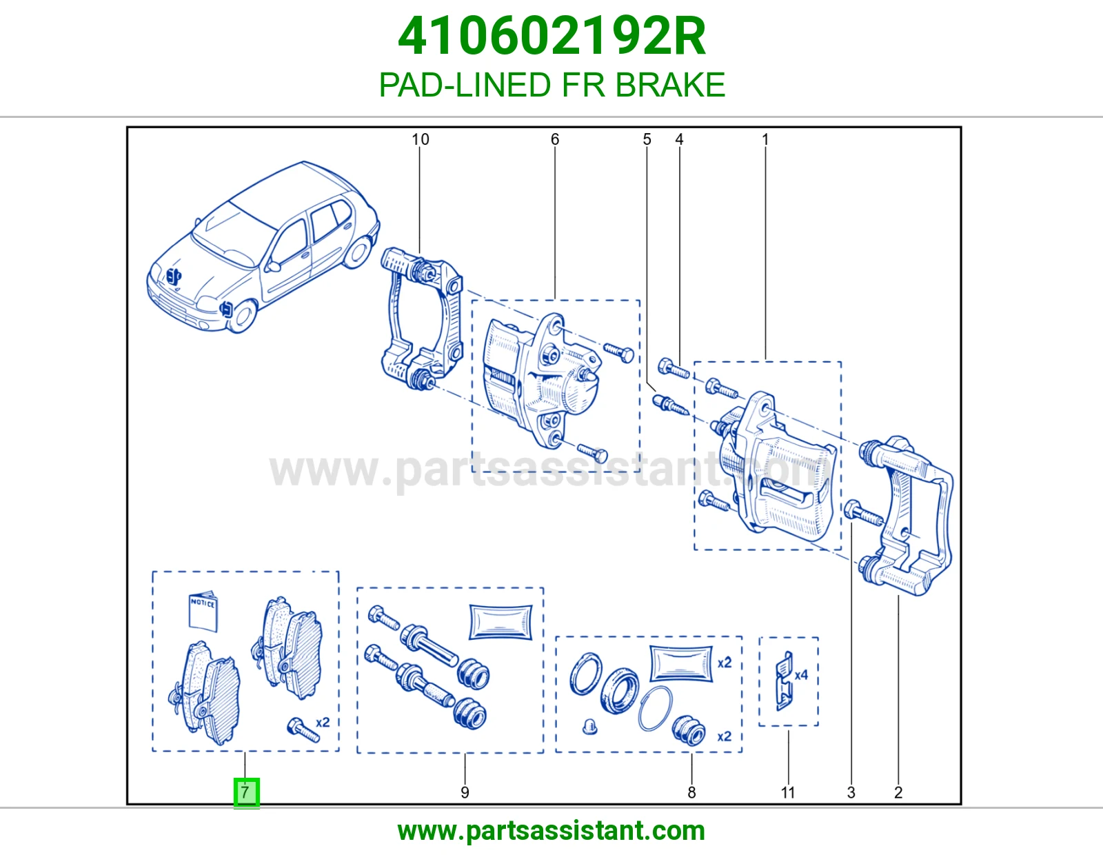 PAD-LINED FR BRAKE