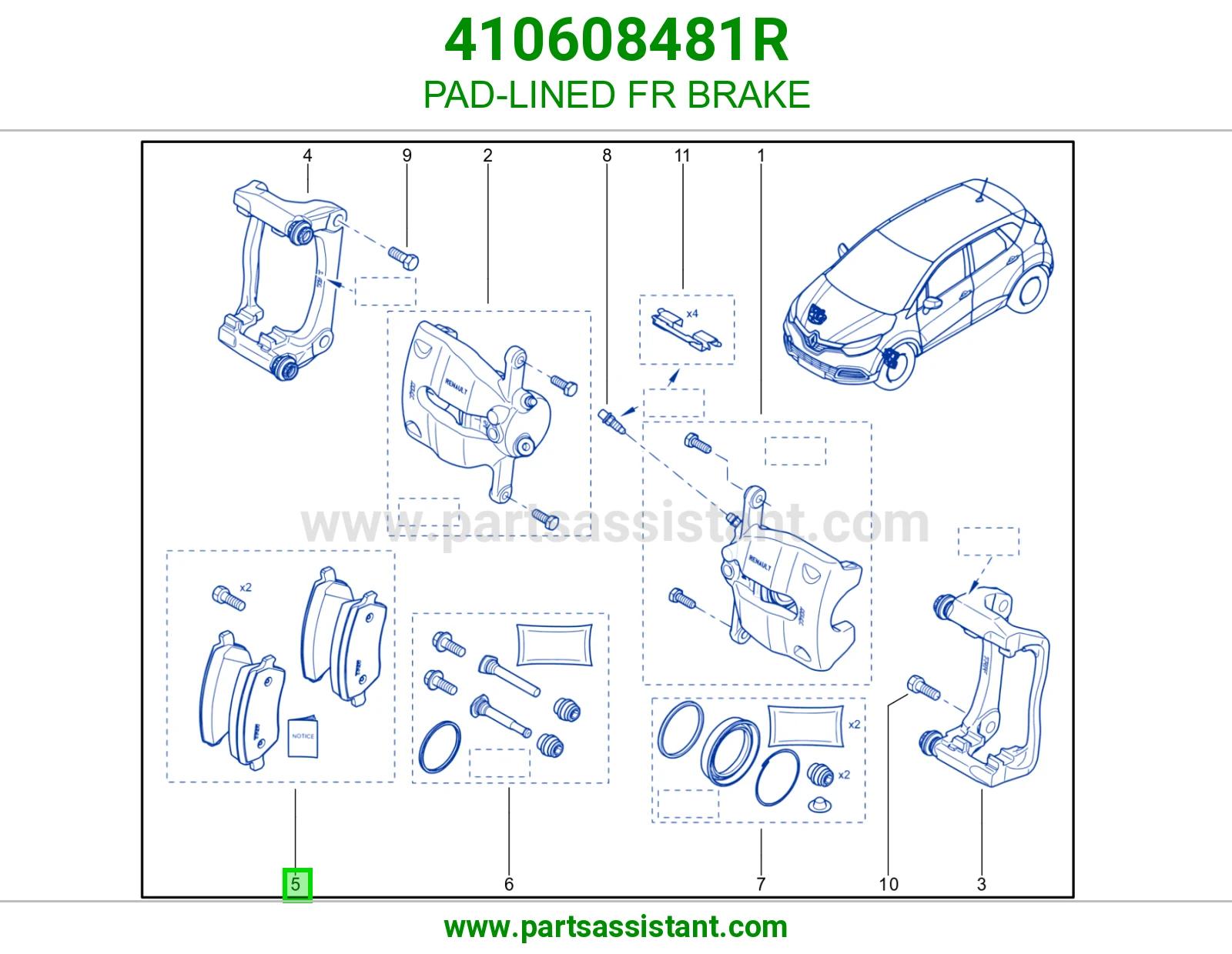 PAD-LINED FR BRAKE
