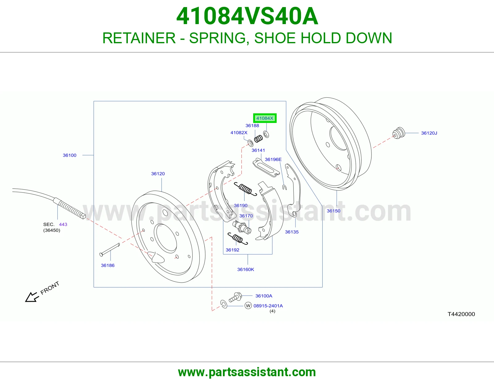 RETAINER - SPRING, SHOE HOLD DOWN