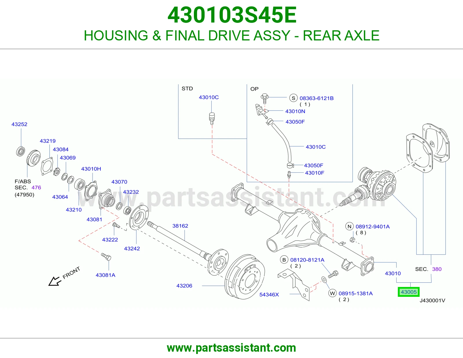 HOUSING & FINAL DRIVE ASSY - REAR AXLE