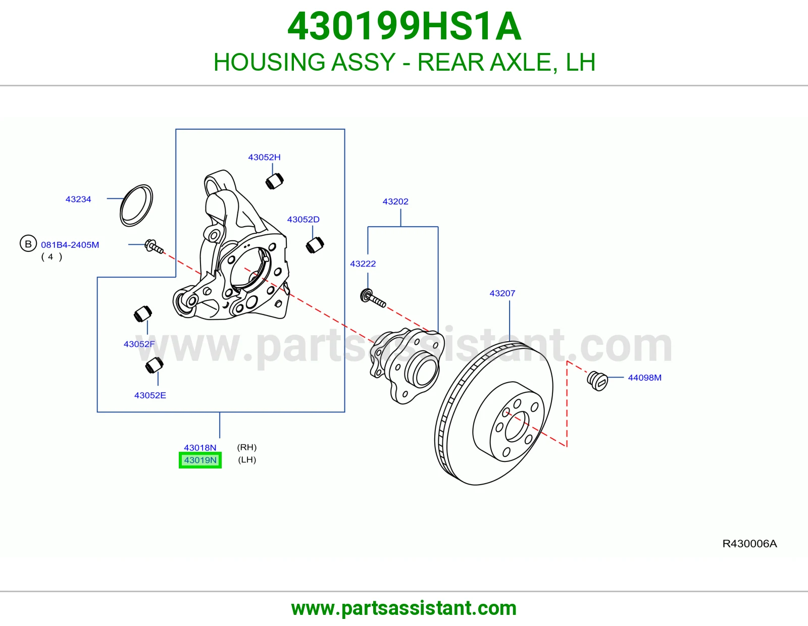 HOUSING ASSY - REAR AXLE, LH