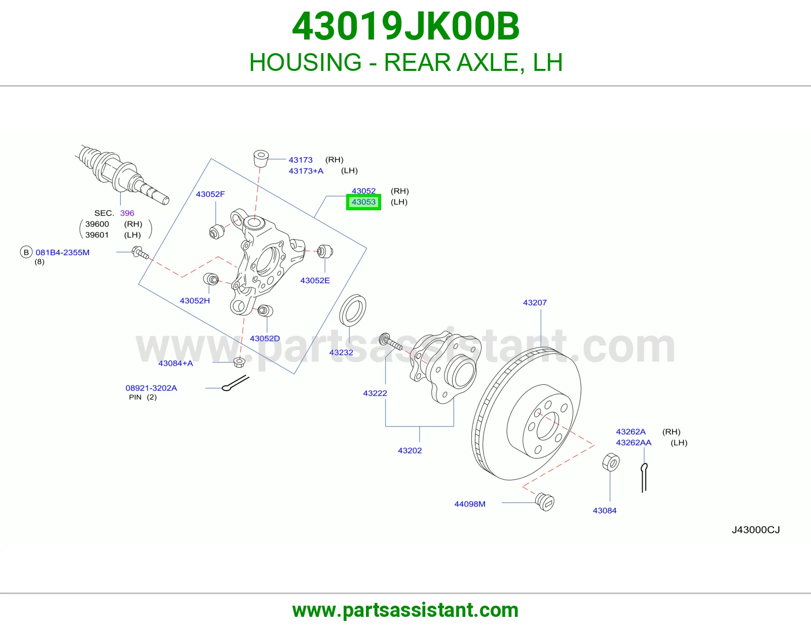 HOUSING - REAR AXLE, LH