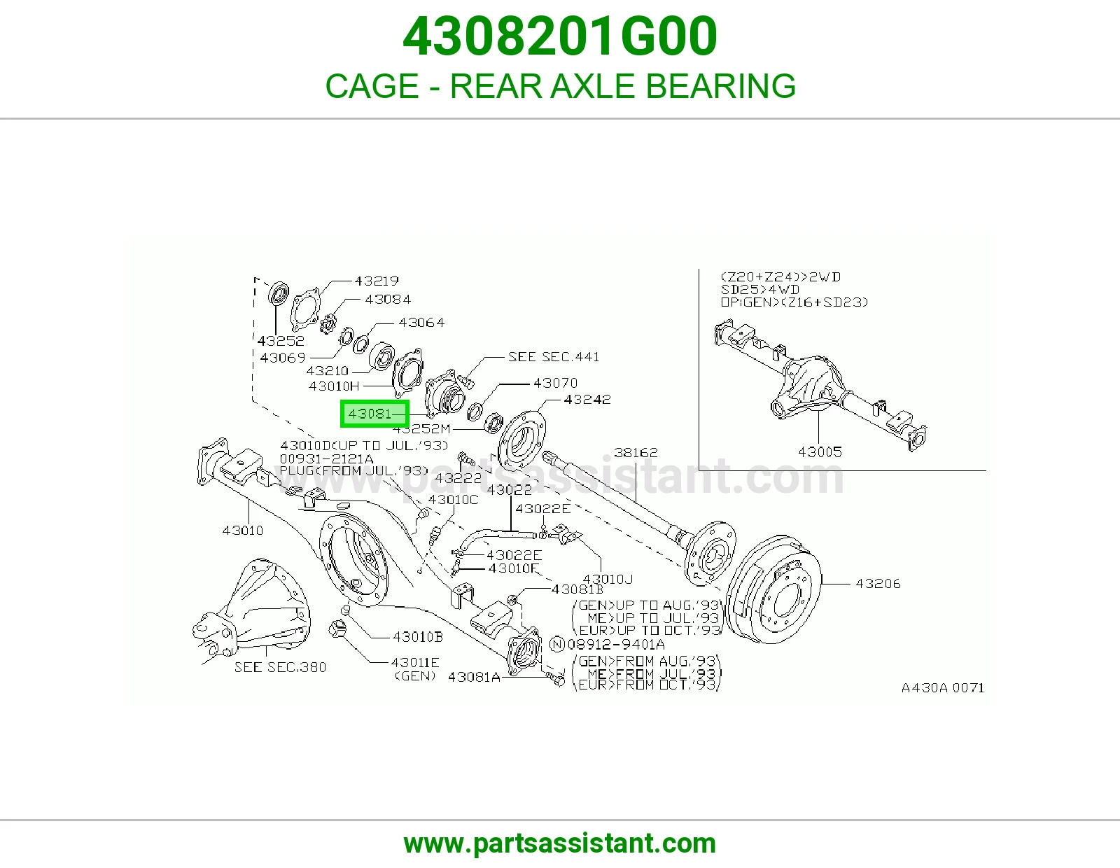CAGE - REAR AXLE BEARING