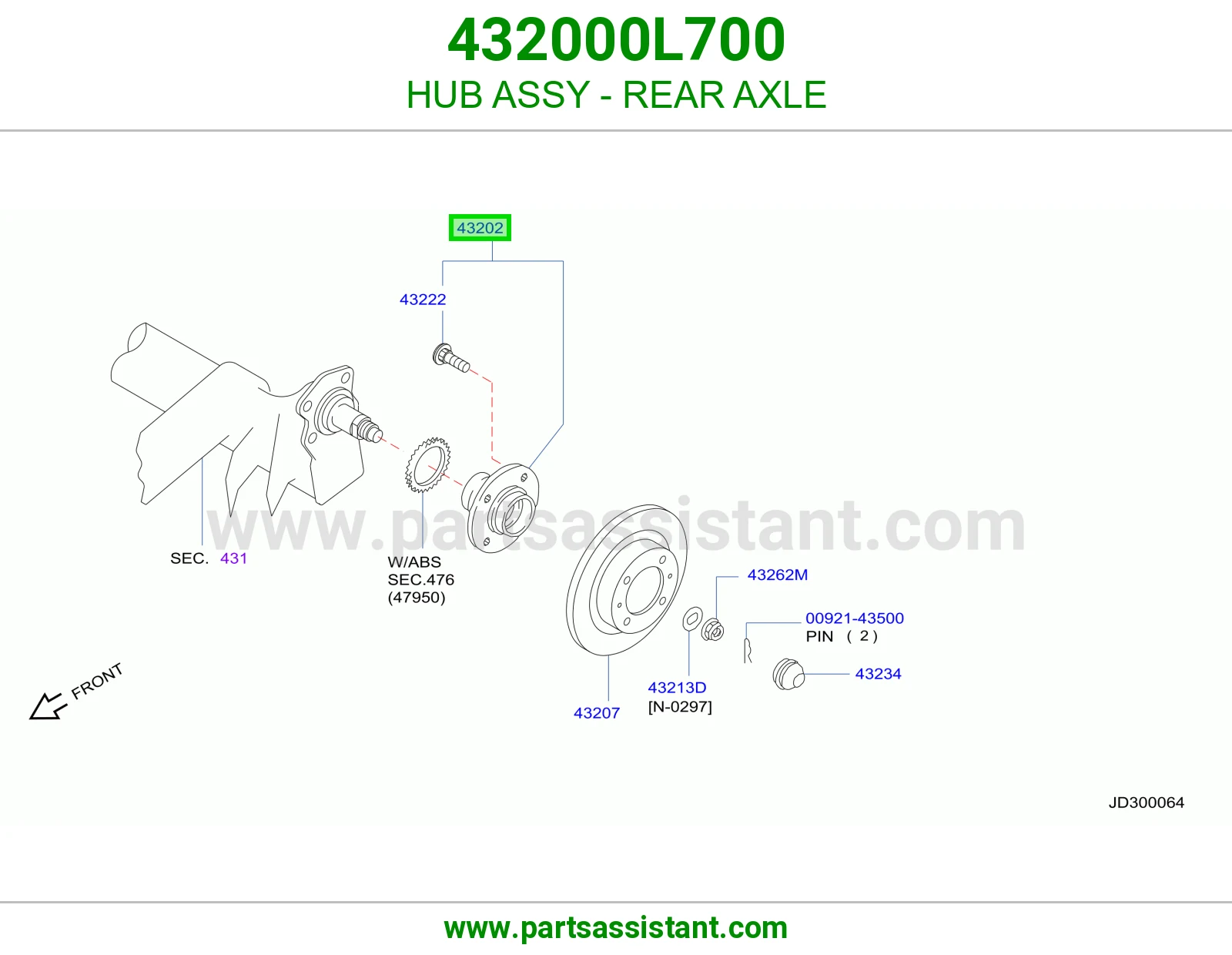 HUB ASSY - REAR AXLE
