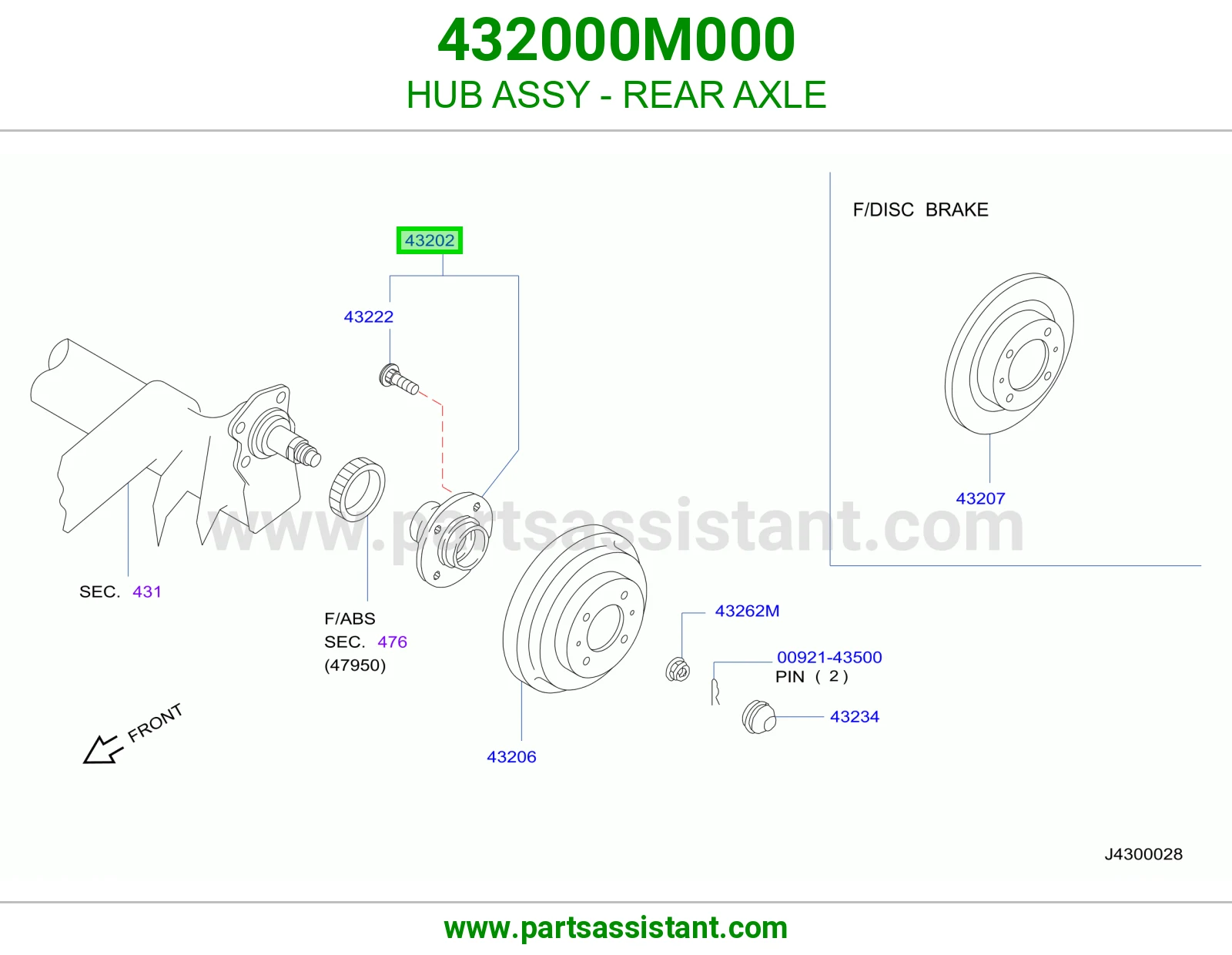 HUB ASSY - REAR AXLE