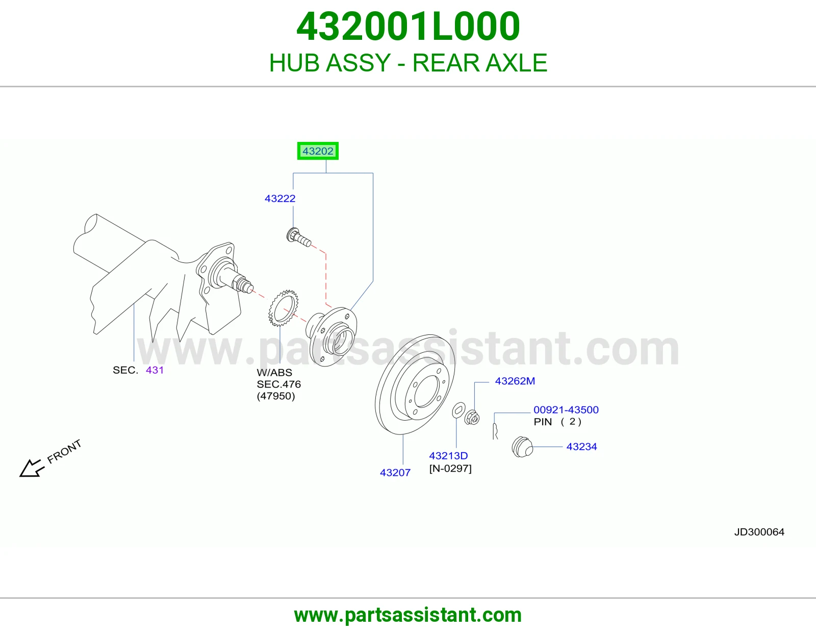 HUB ASSY - REAR AXLE