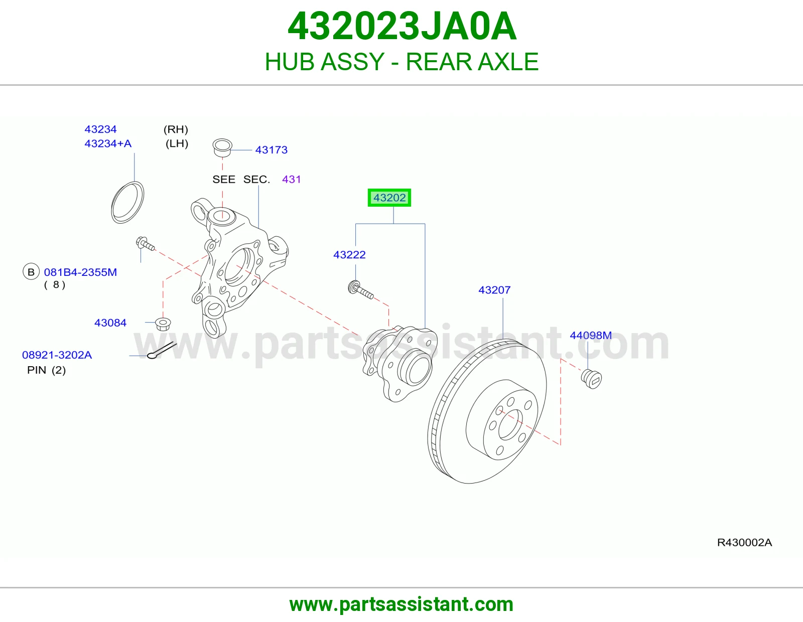HUB ASSY - REAR AXLE