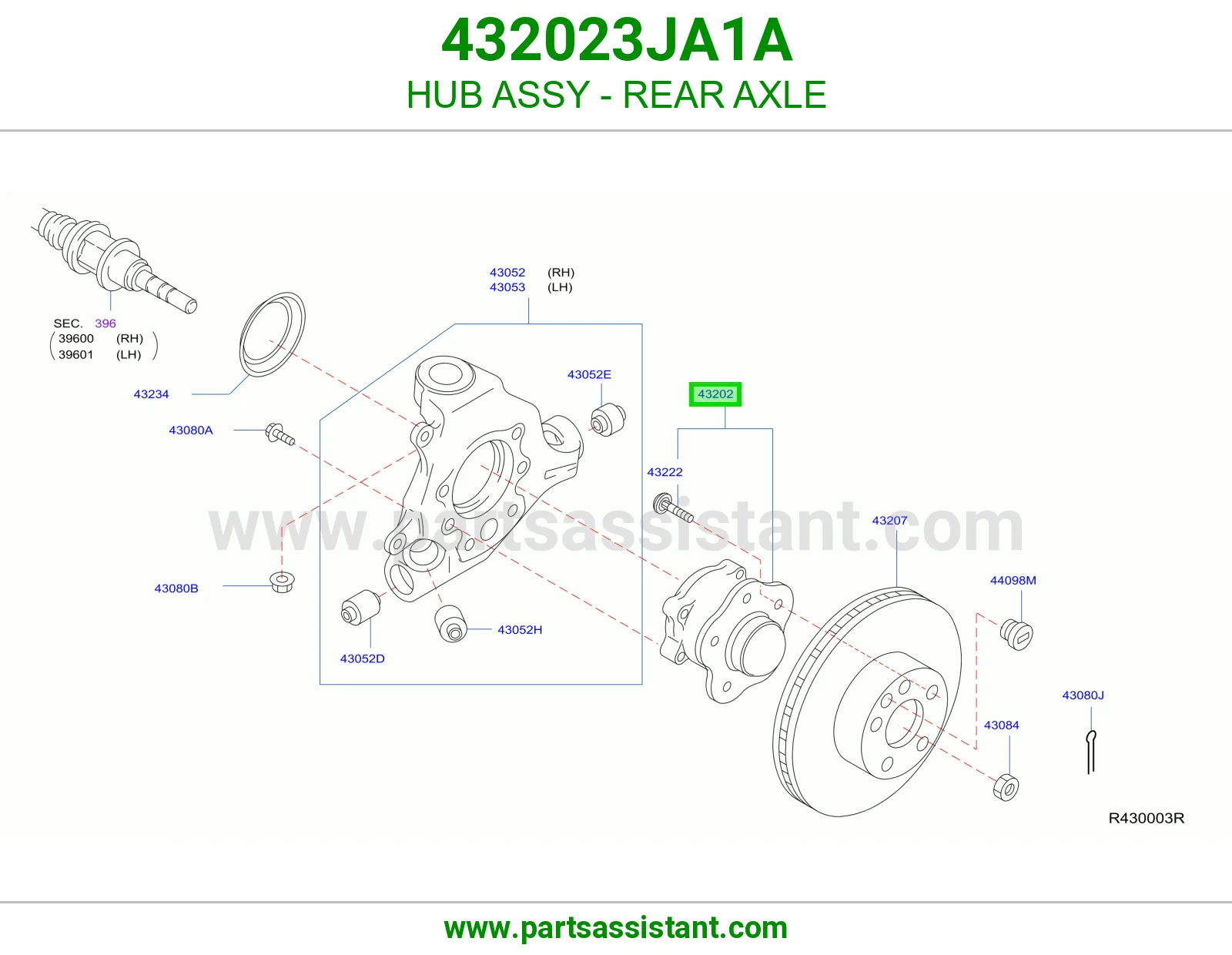 HUB ASSY - REAR AXLE