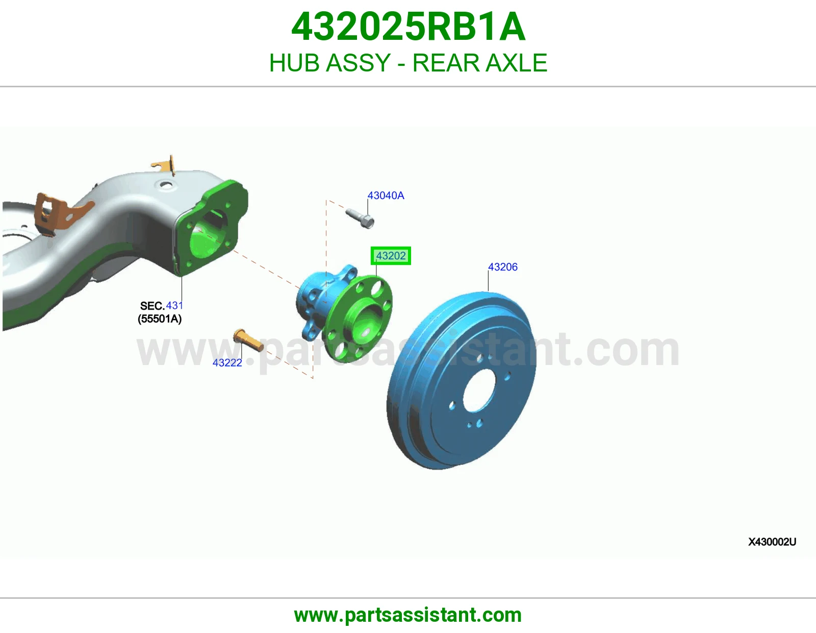 HUB ASSY - REAR AXLE