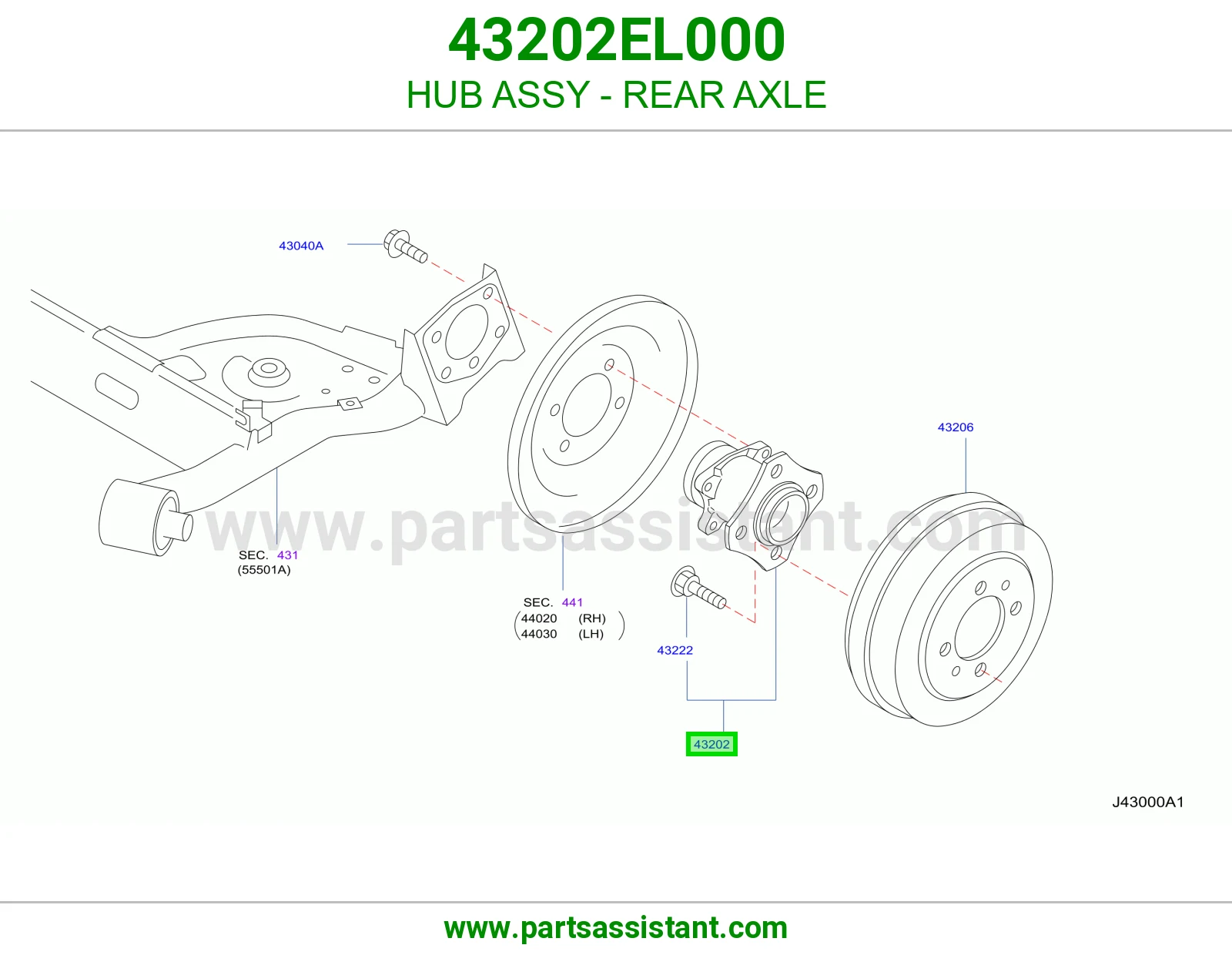 HUB ASSY - REAR AXLE