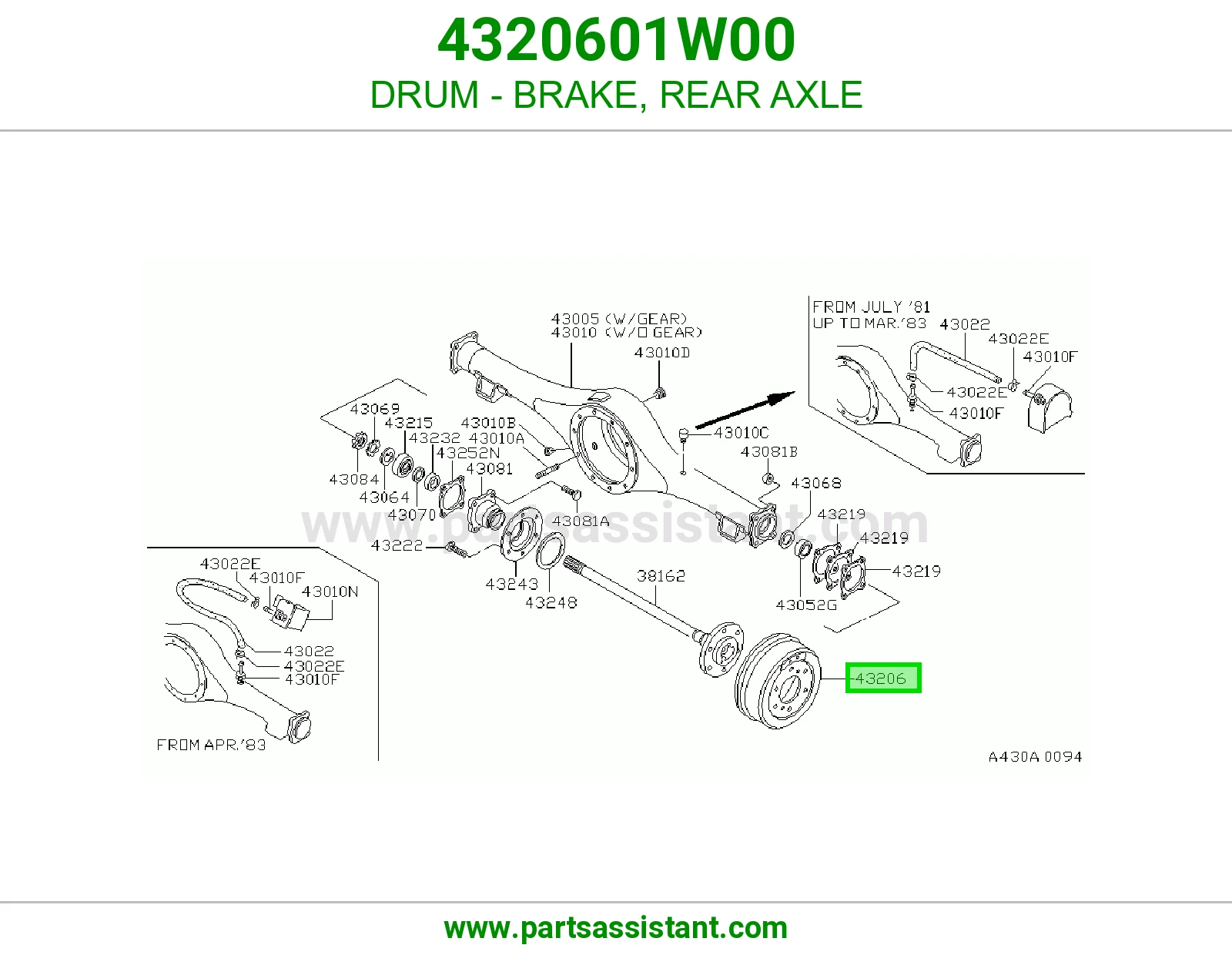 DRUM - BRAKE, REAR AXLE