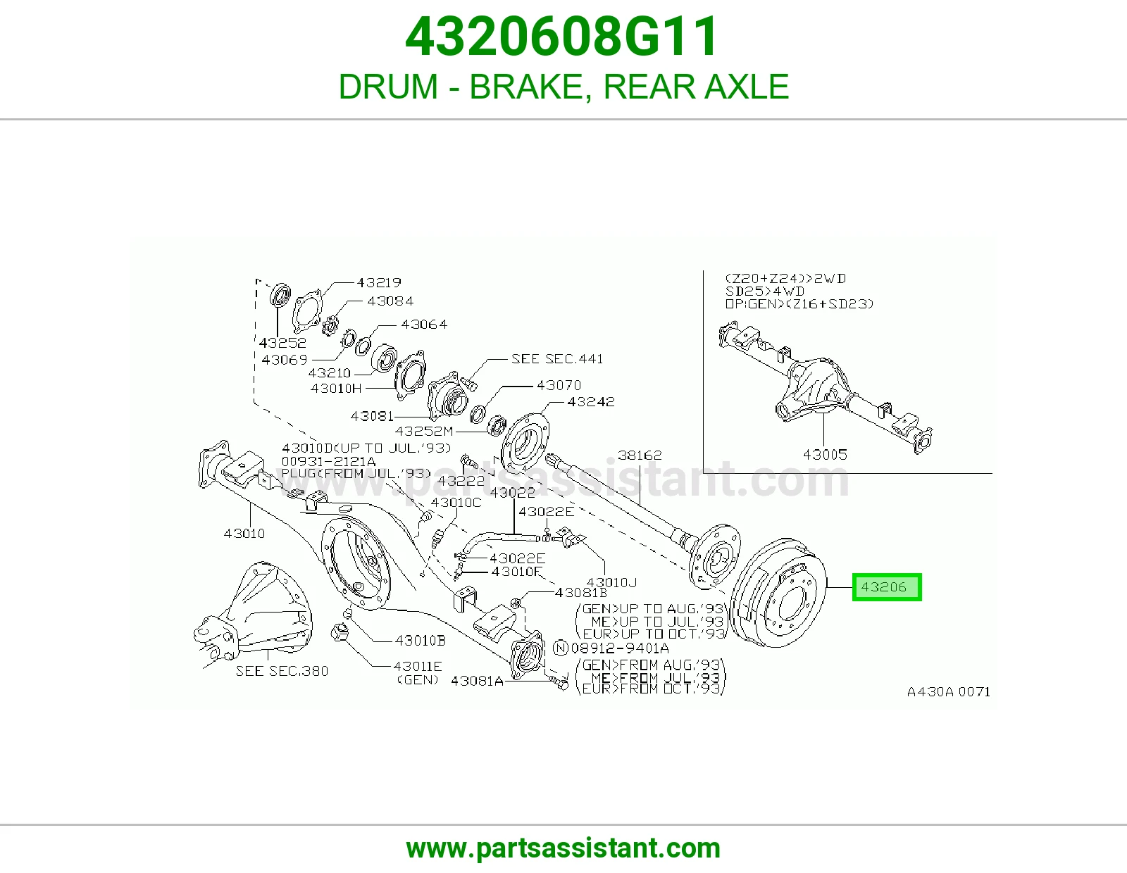 DRUM - BRAKE, REAR AXLE
