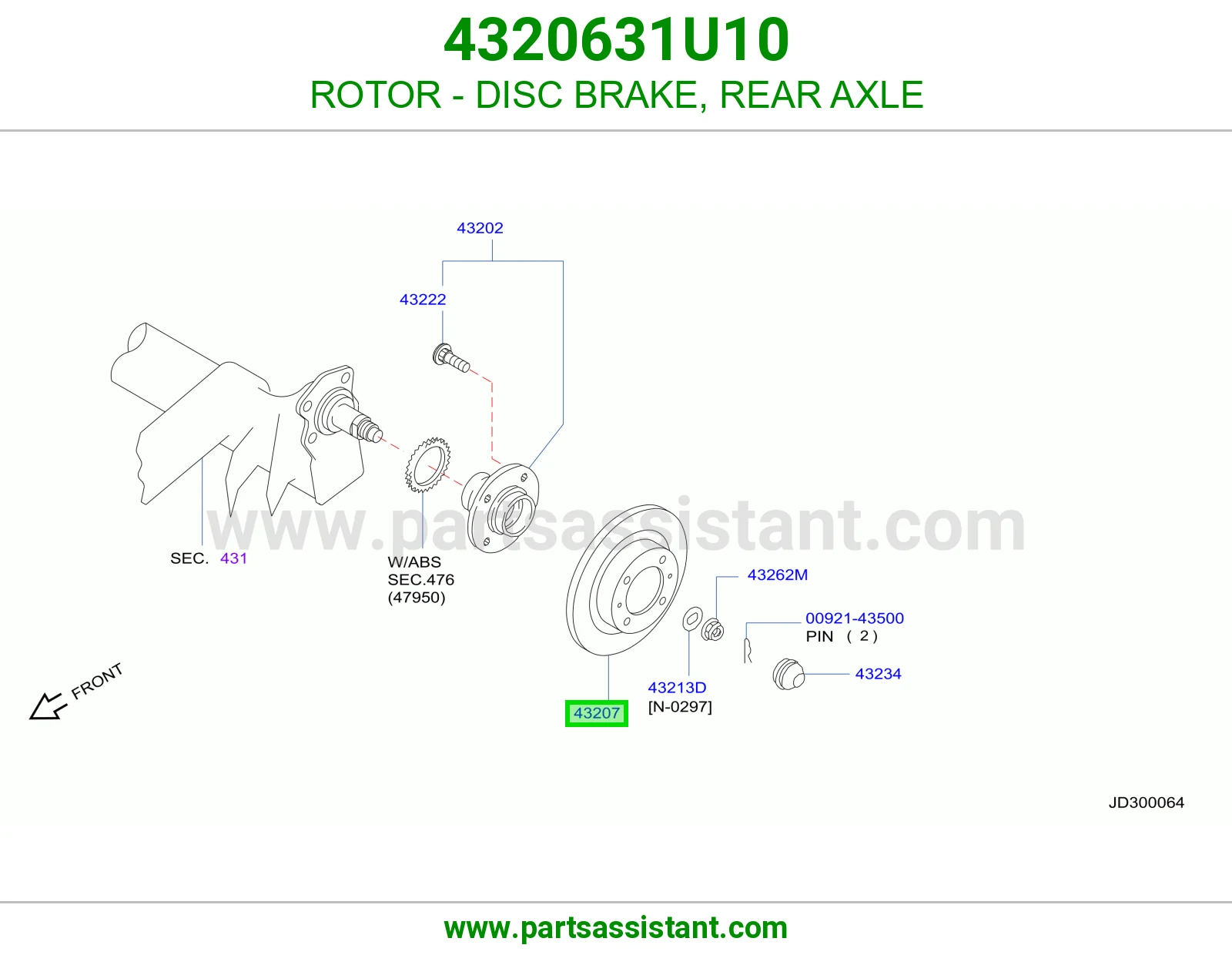 ROTOR - DISC BRAKE, REAR AXLE