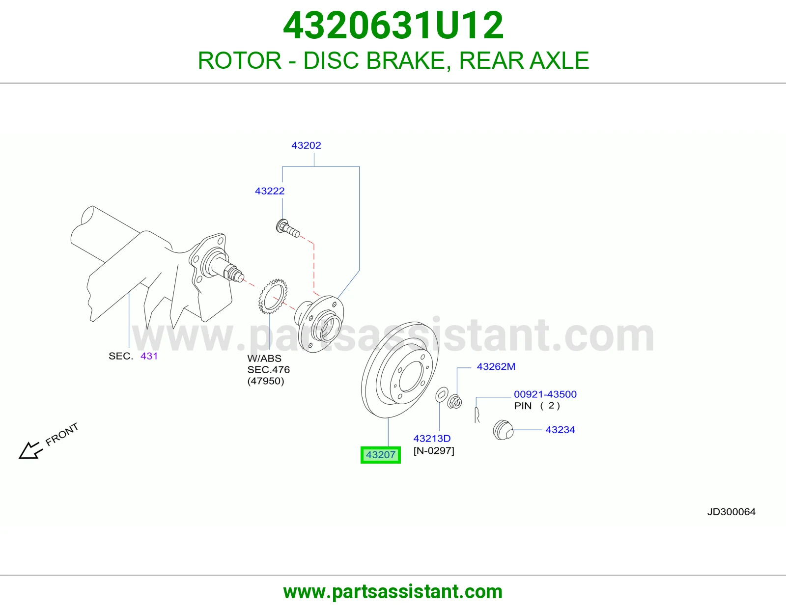 ROTOR - DISC BRAKE, REAR AXLE