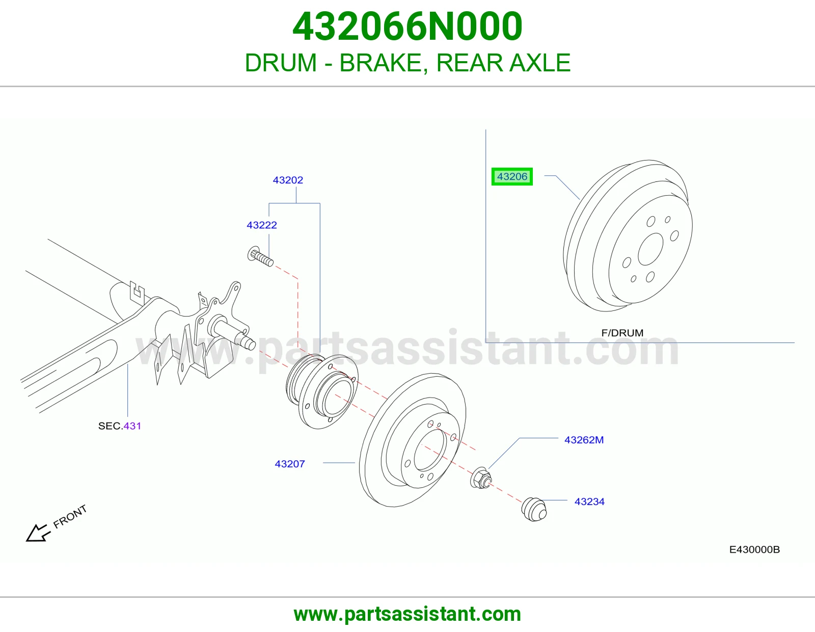 DRUM - BRAKE, REAR AXLE