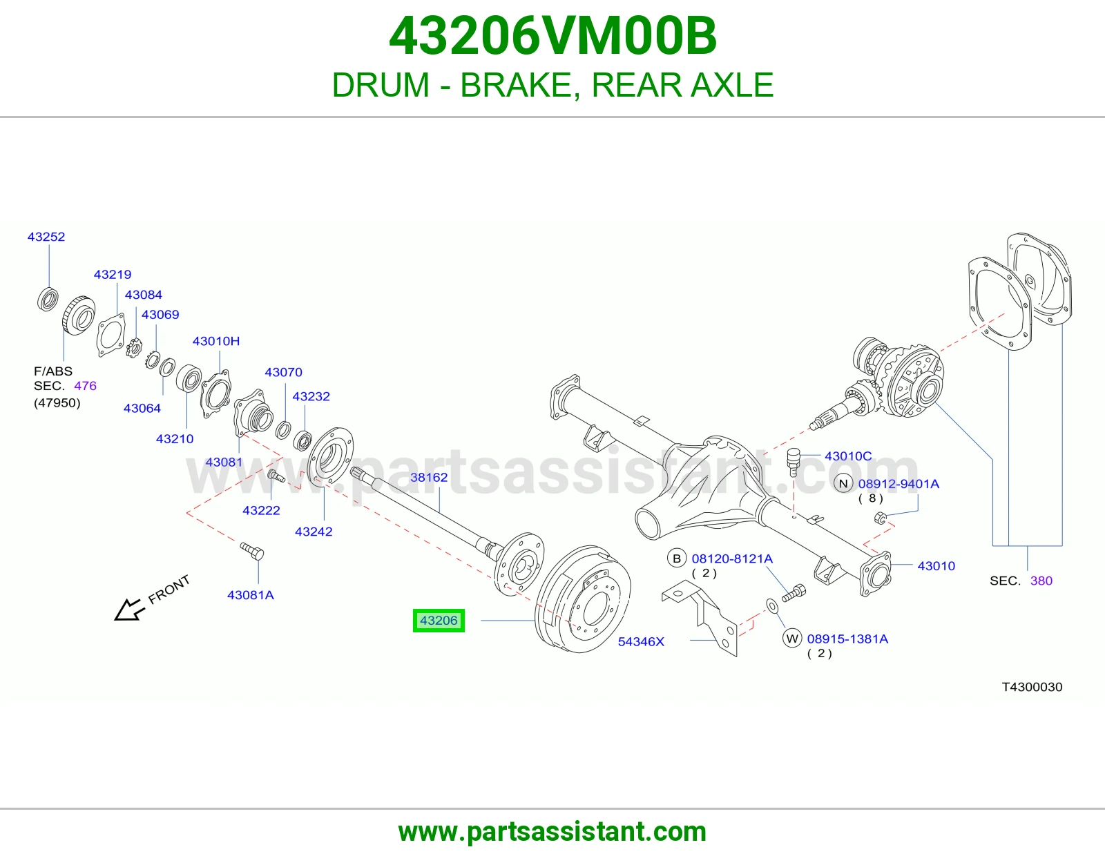 DRUM - BRAKE, REAR AXLE