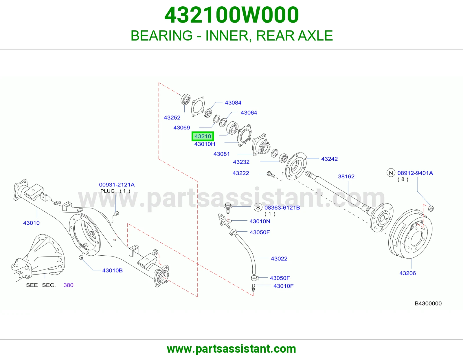 BEARING - INNER, REAR AXLE