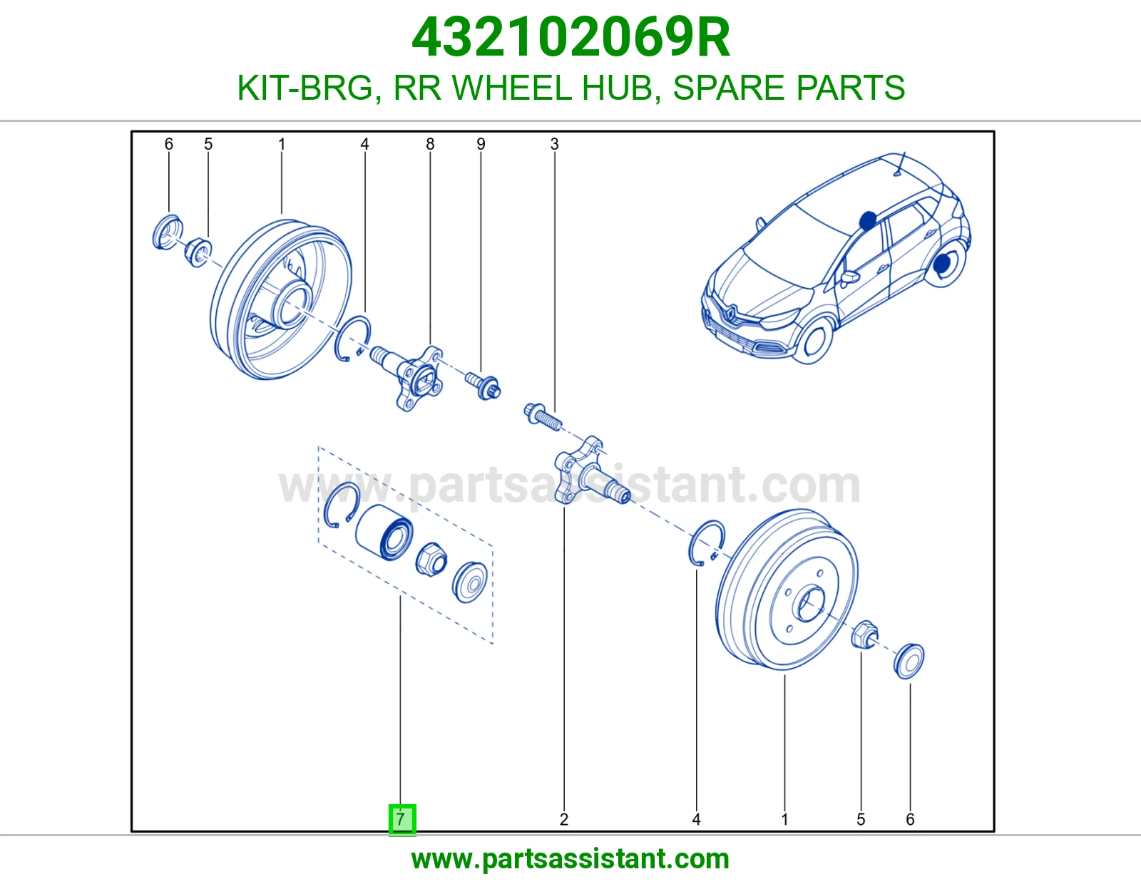 KIT-BRG, RR WHEEL HUB, SPARE PARTS