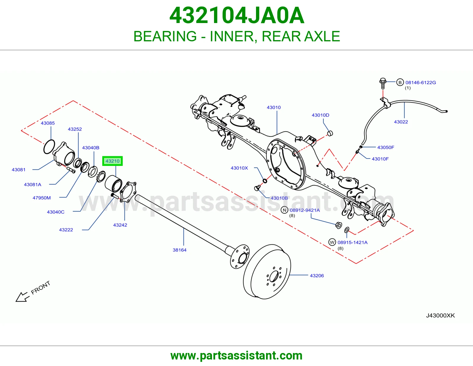 BEARING - INNER, REAR AXLE