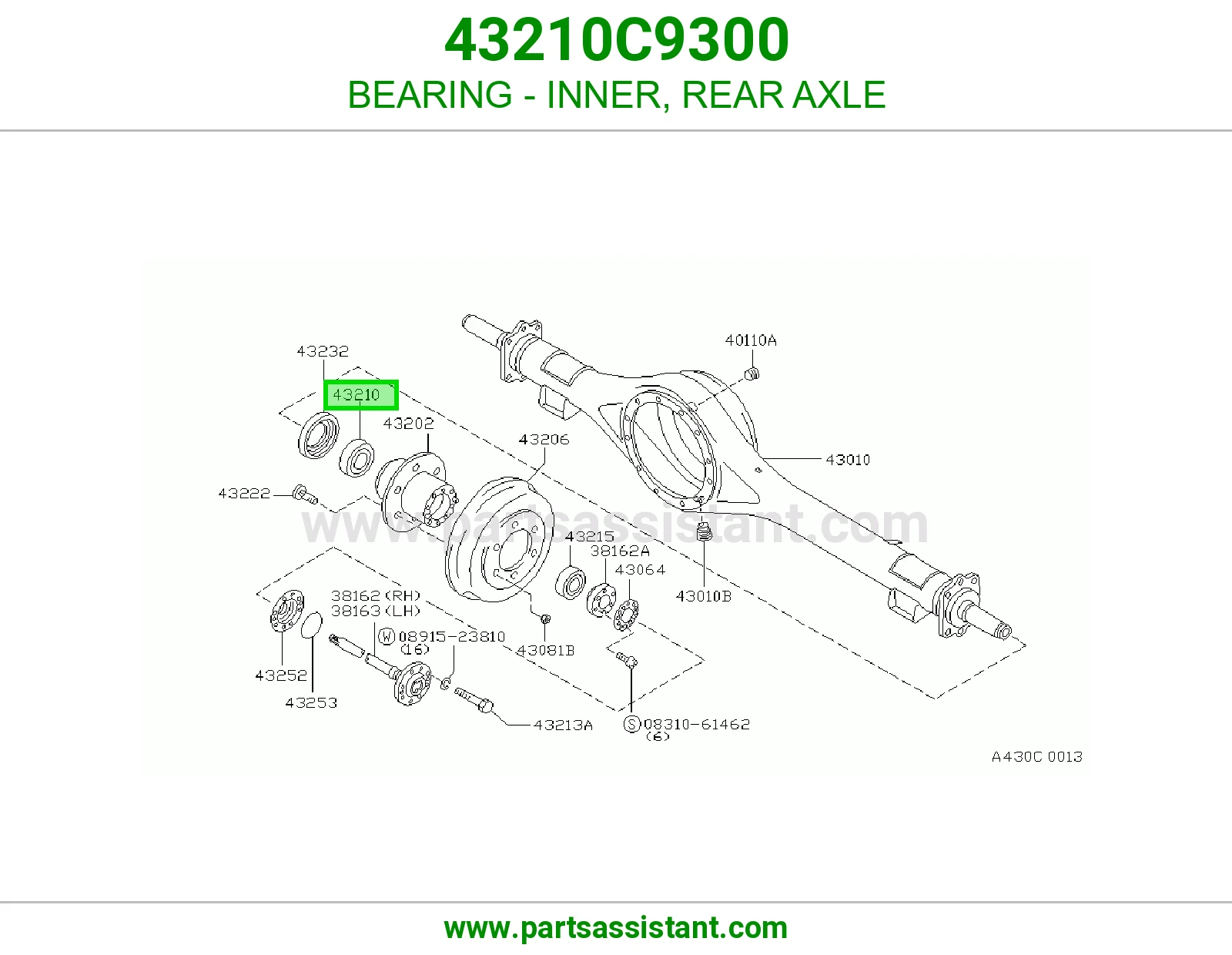 BEARING - INNER, REAR AXLE