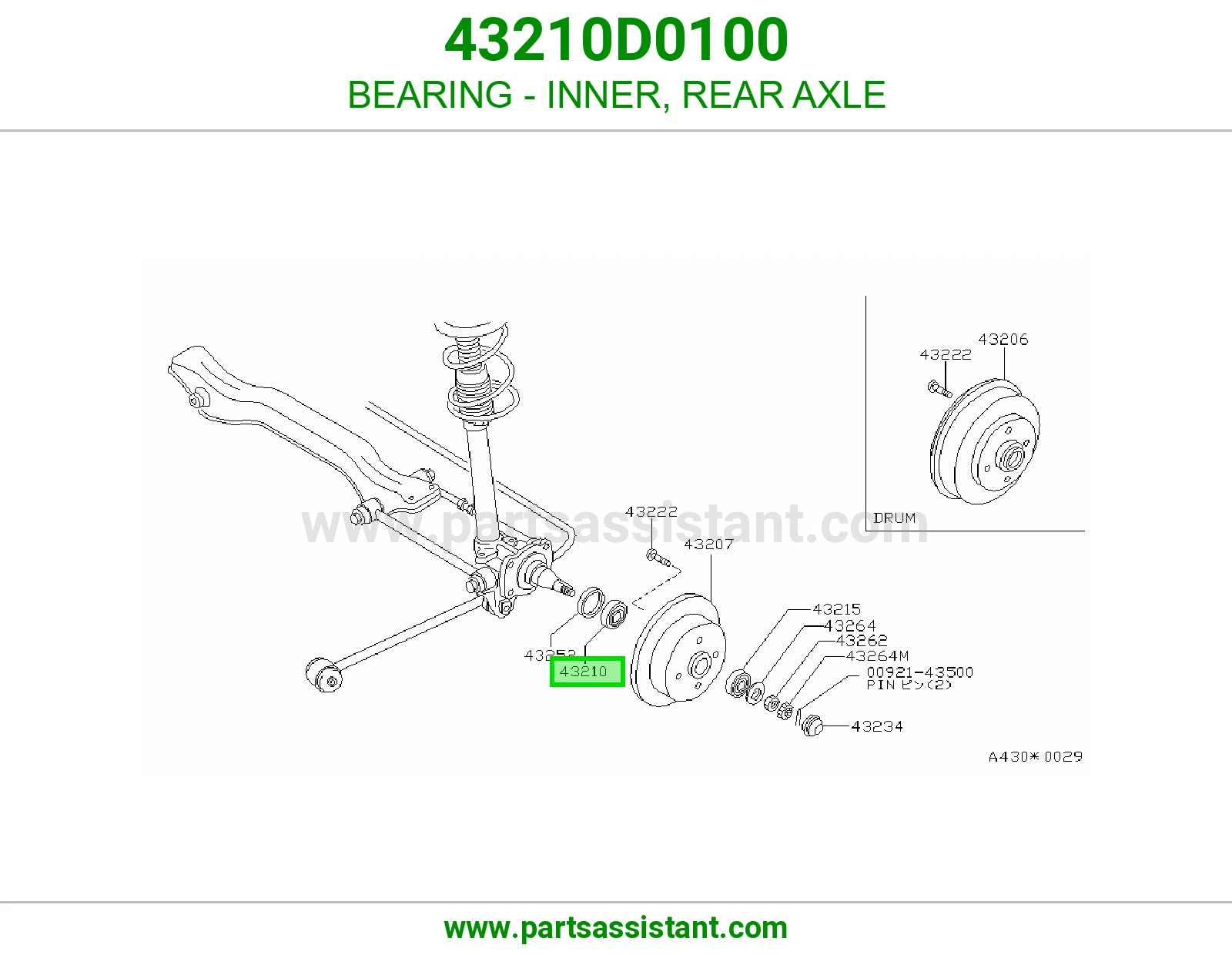 BEARING - INNER, REAR AXLE