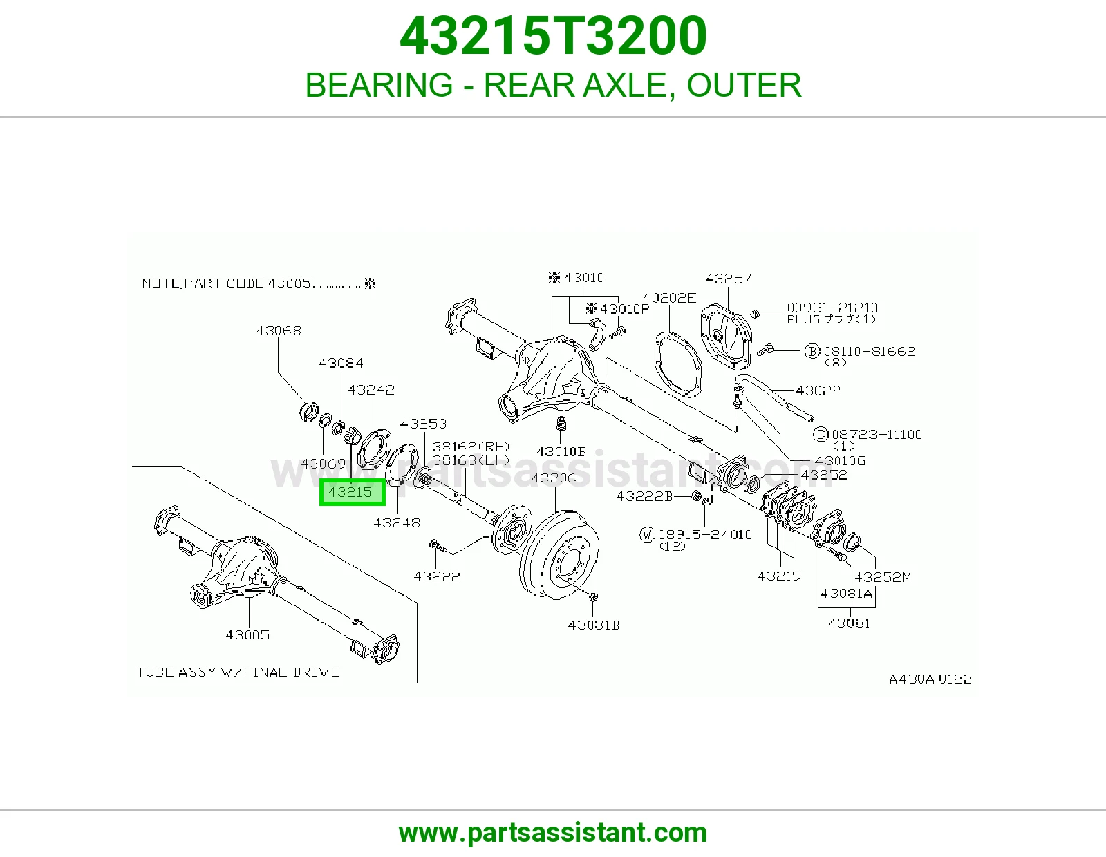BEARING - REAR AXLE, OUTER