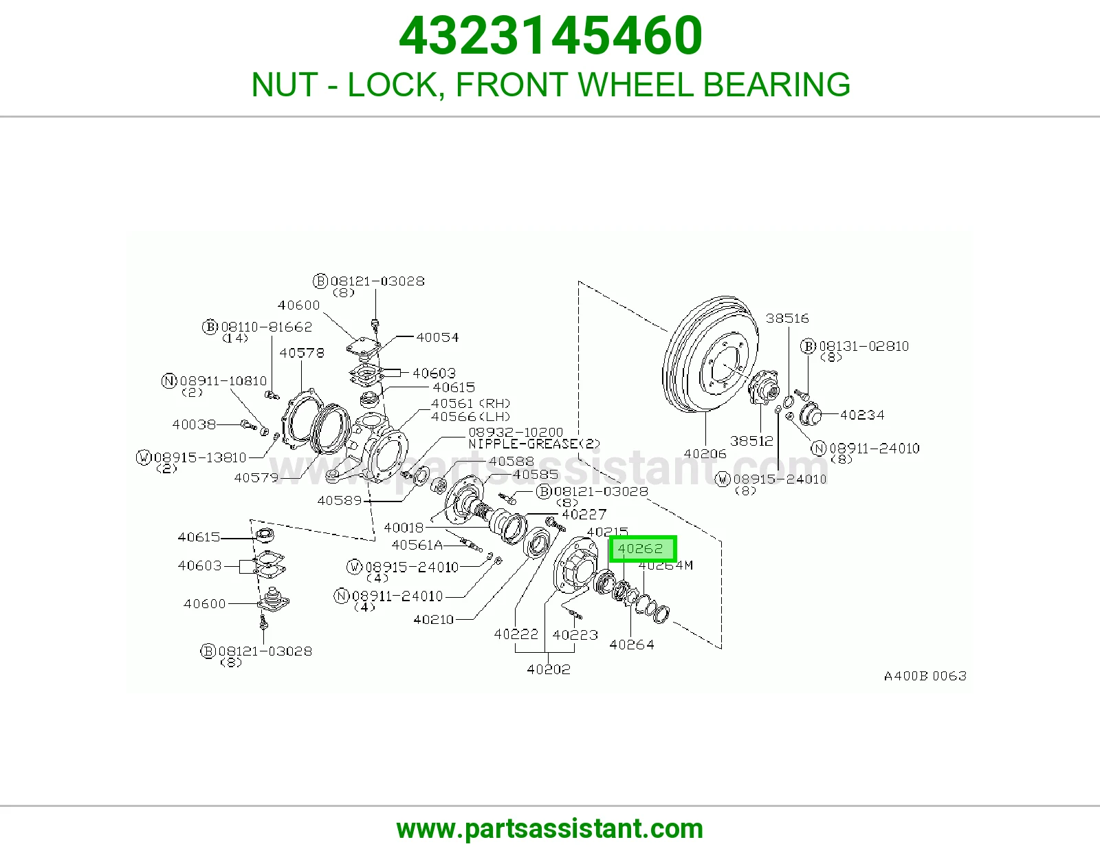 NUT - LOCK, FRONT WHEEL BEARING