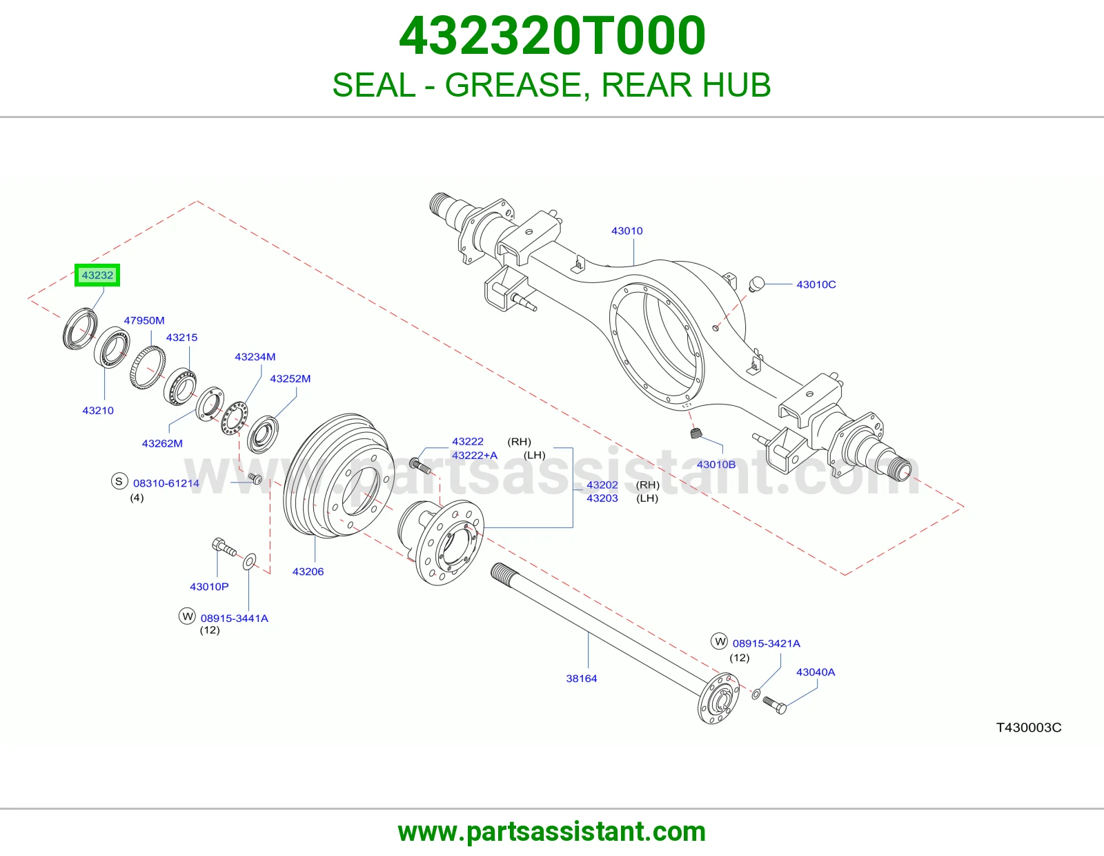 SEAL - GREASE, REAR HUB
