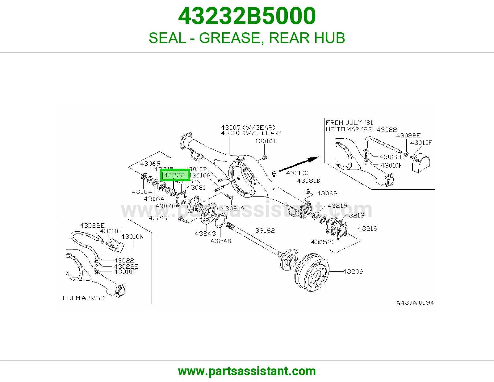 SEAL - GREASE, REAR HUB