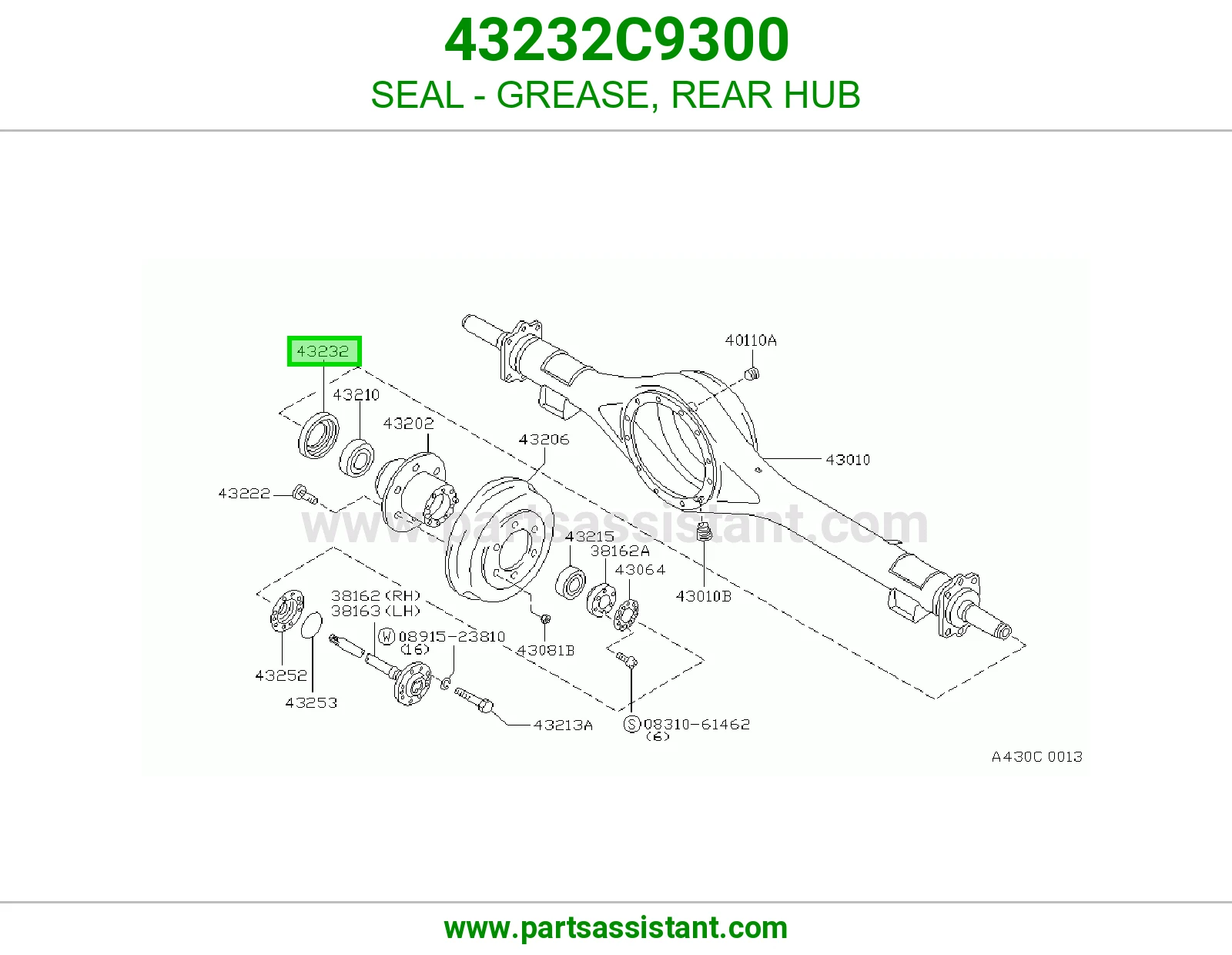 SEAL - GREASE, REAR HUB