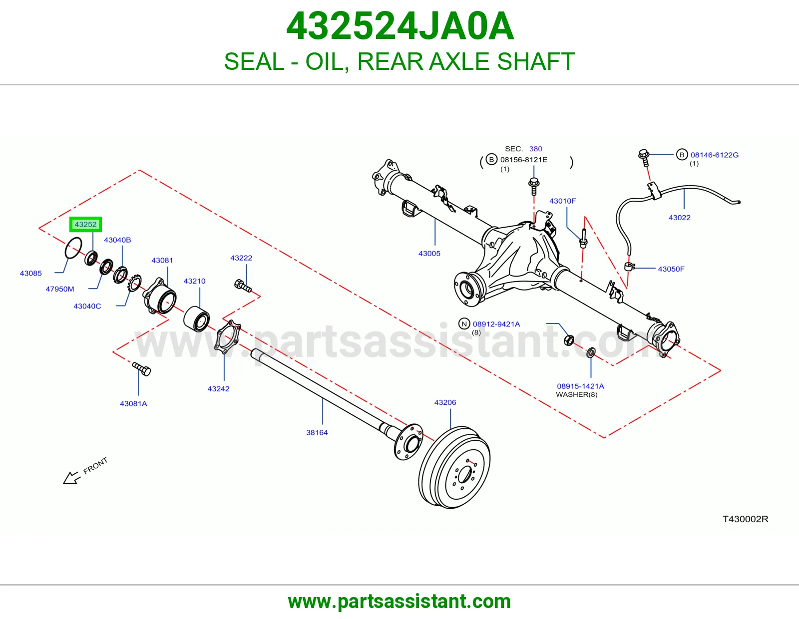 SEAL - OIL, REAR AXLE SHAFT