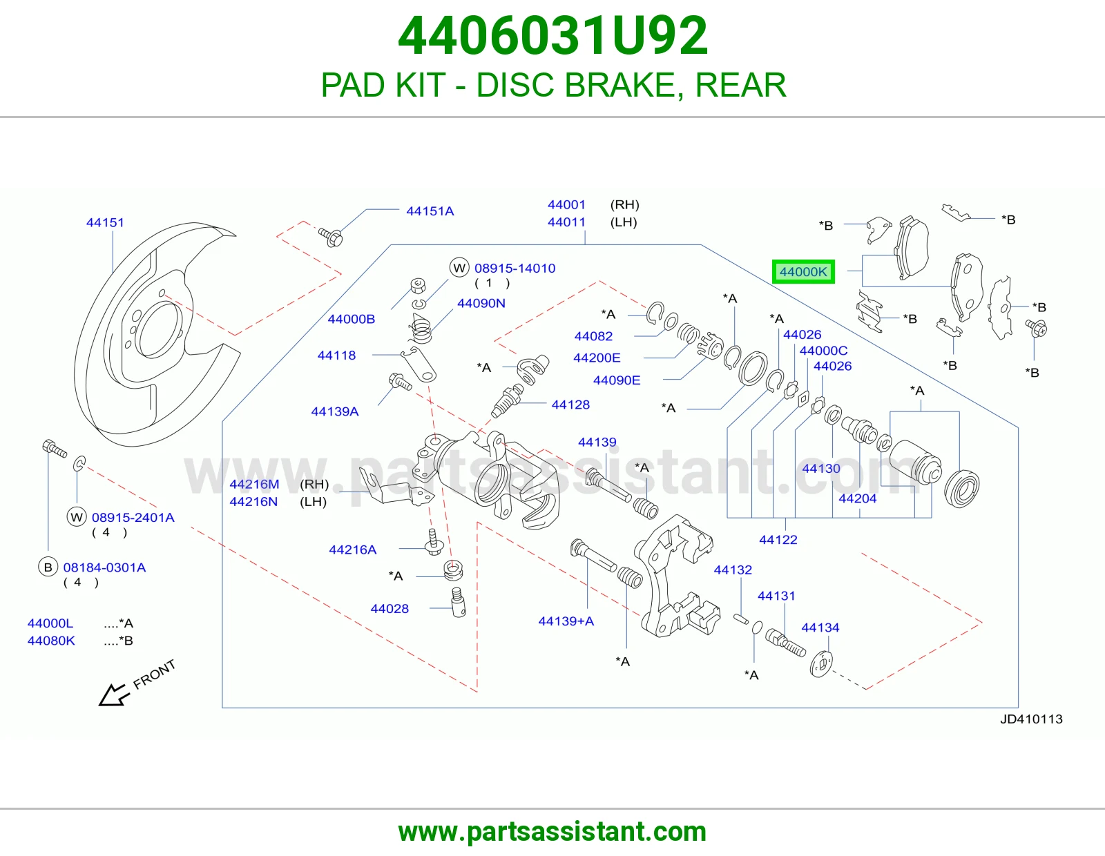 PAD KIT - DISC BRAKE, REAR