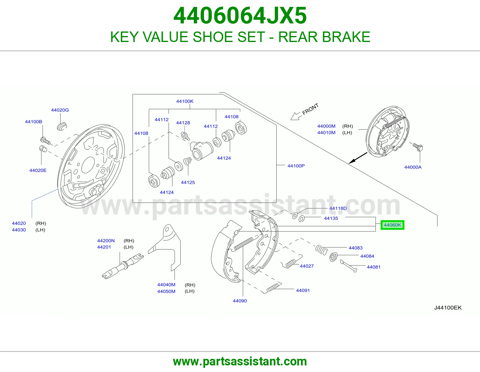 KEY VALUE SHOE SET - REAR BRAKE