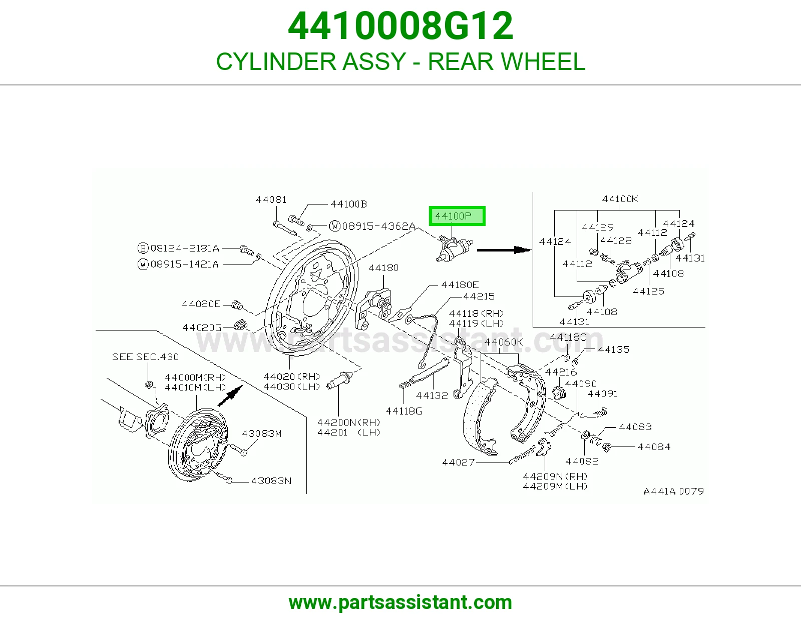 CYLINDER ASSY - REAR WHEEL