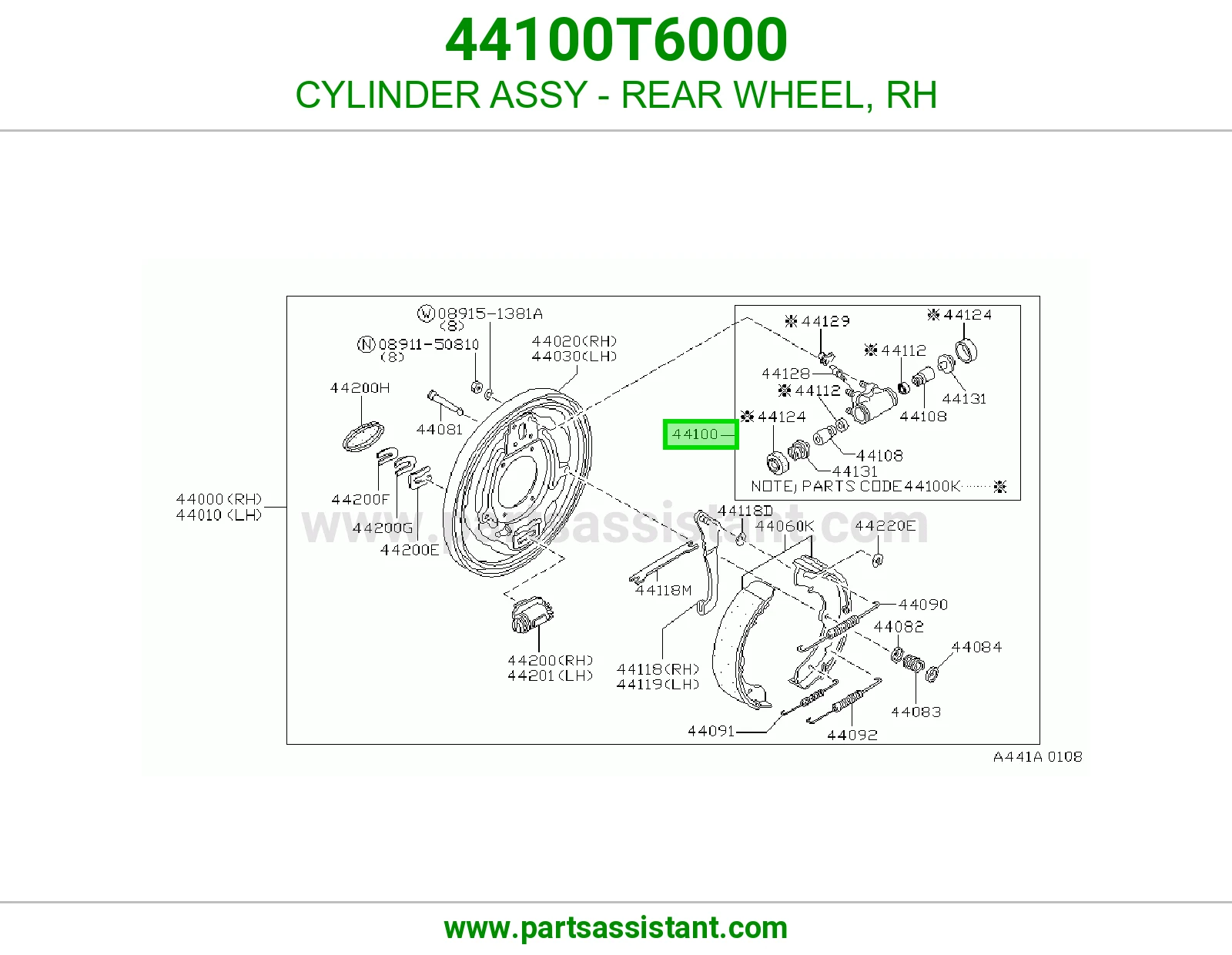 CYLINDER ASSY - REAR WHEEL, RH