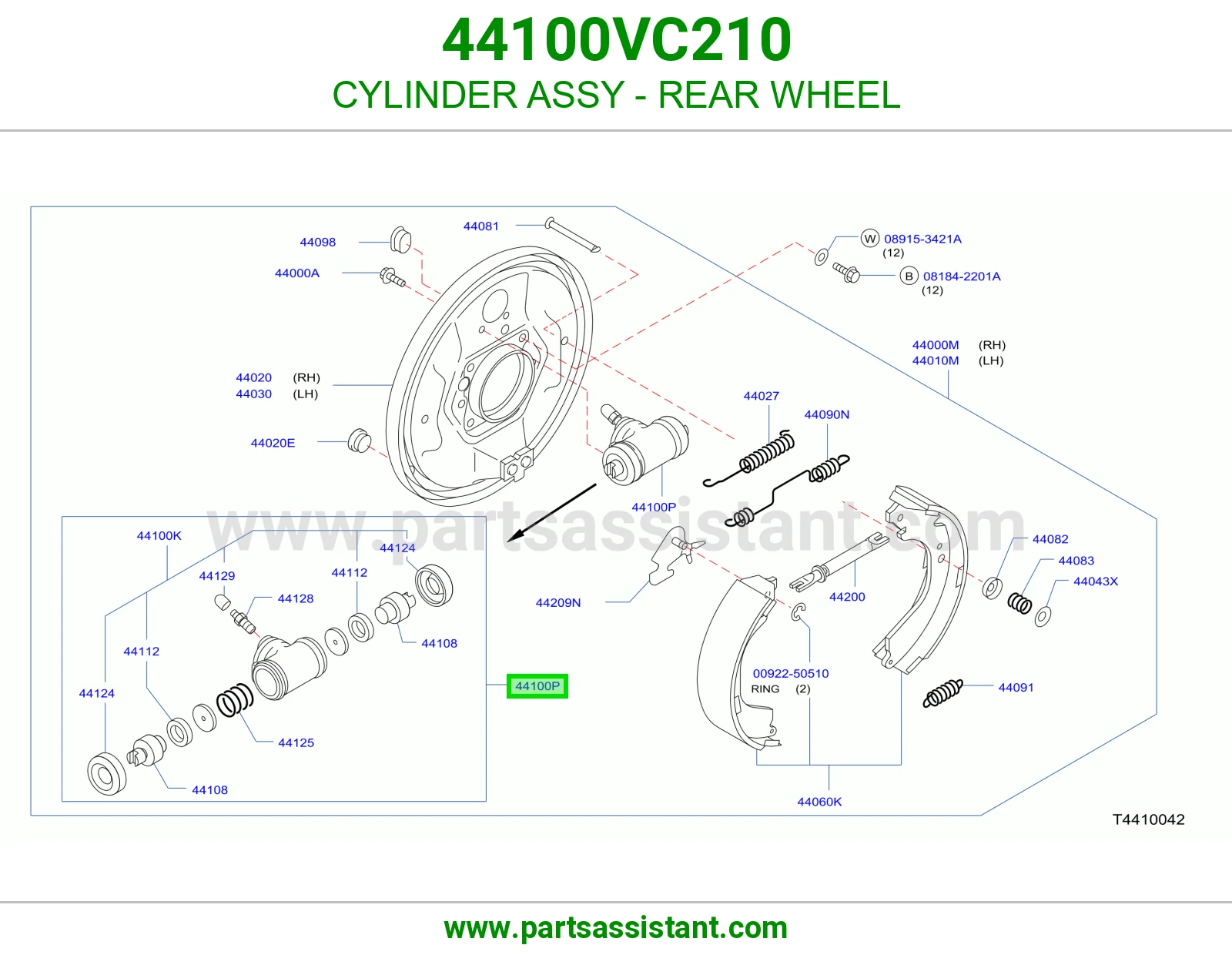 CYLINDER ASSY - REAR WHEEL
