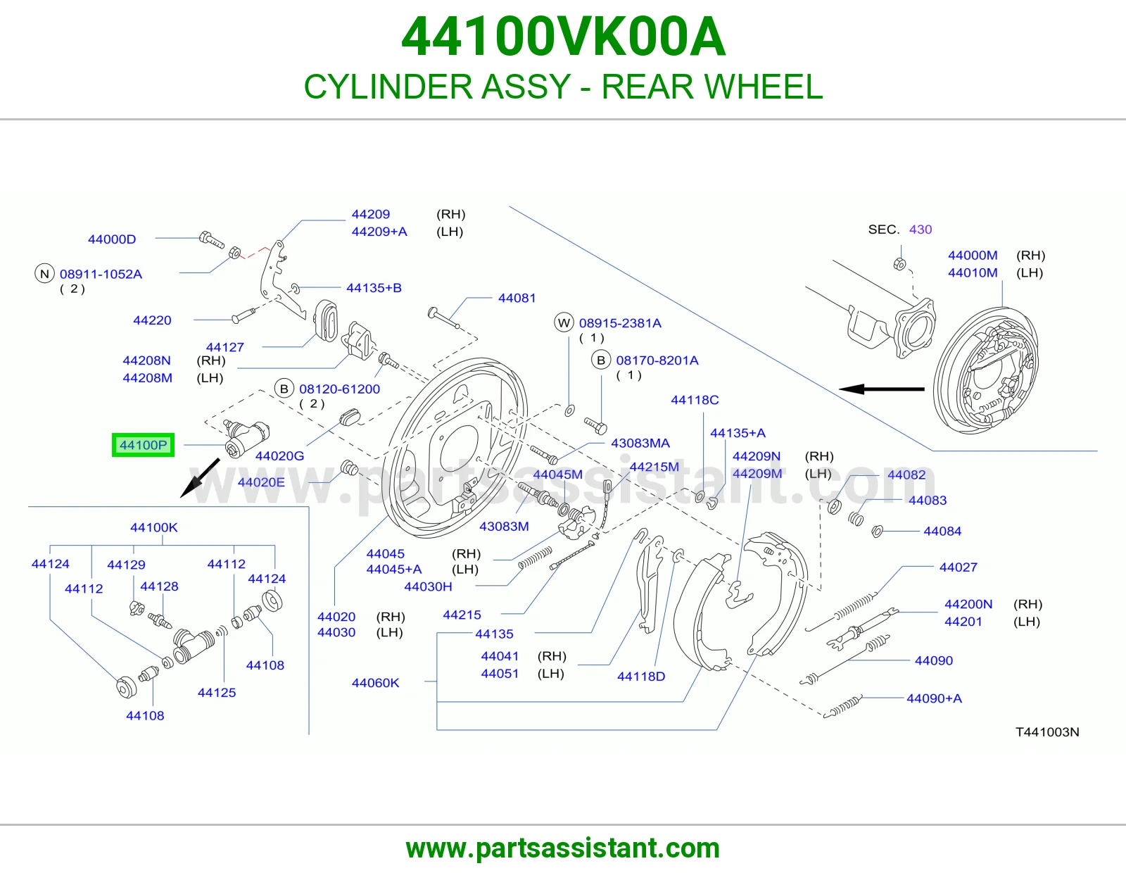 CYLINDER ASSY - REAR WHEEL