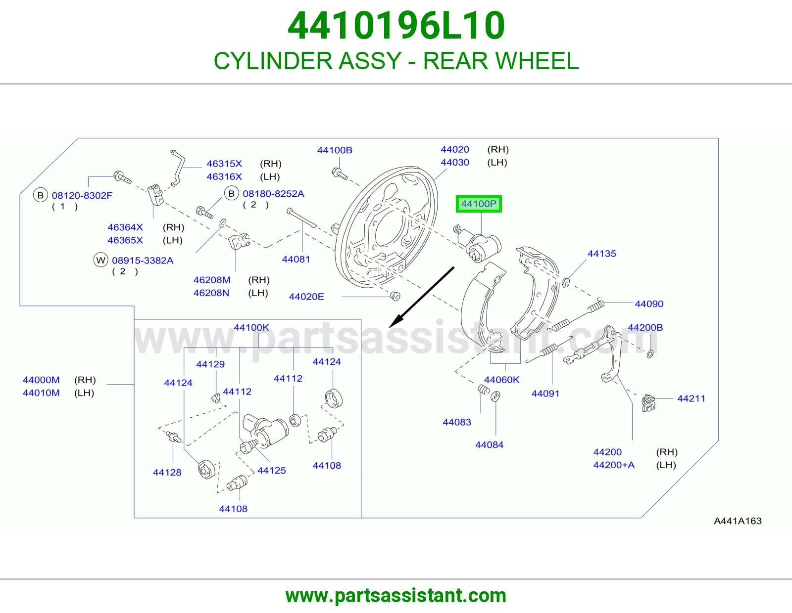 CYLINDER ASSY - REAR WHEEL