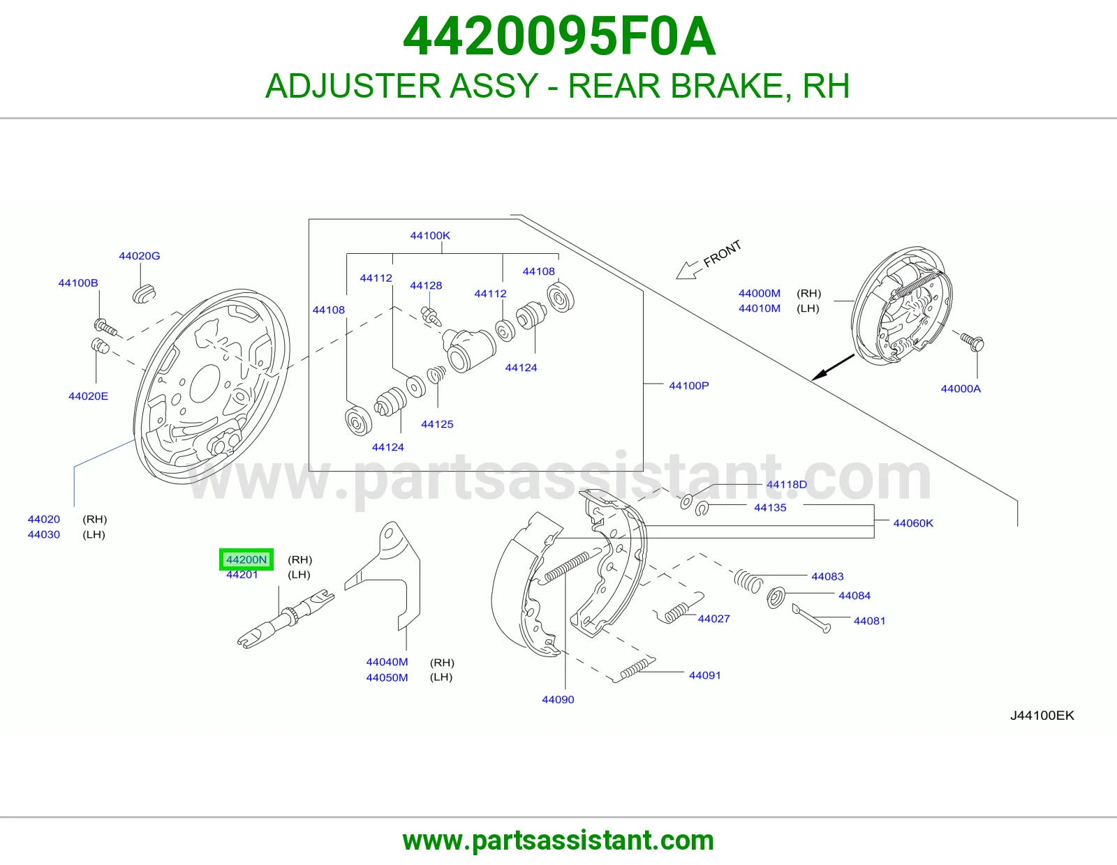 ADJUSTER ASSY - REAR BRAKE, RH