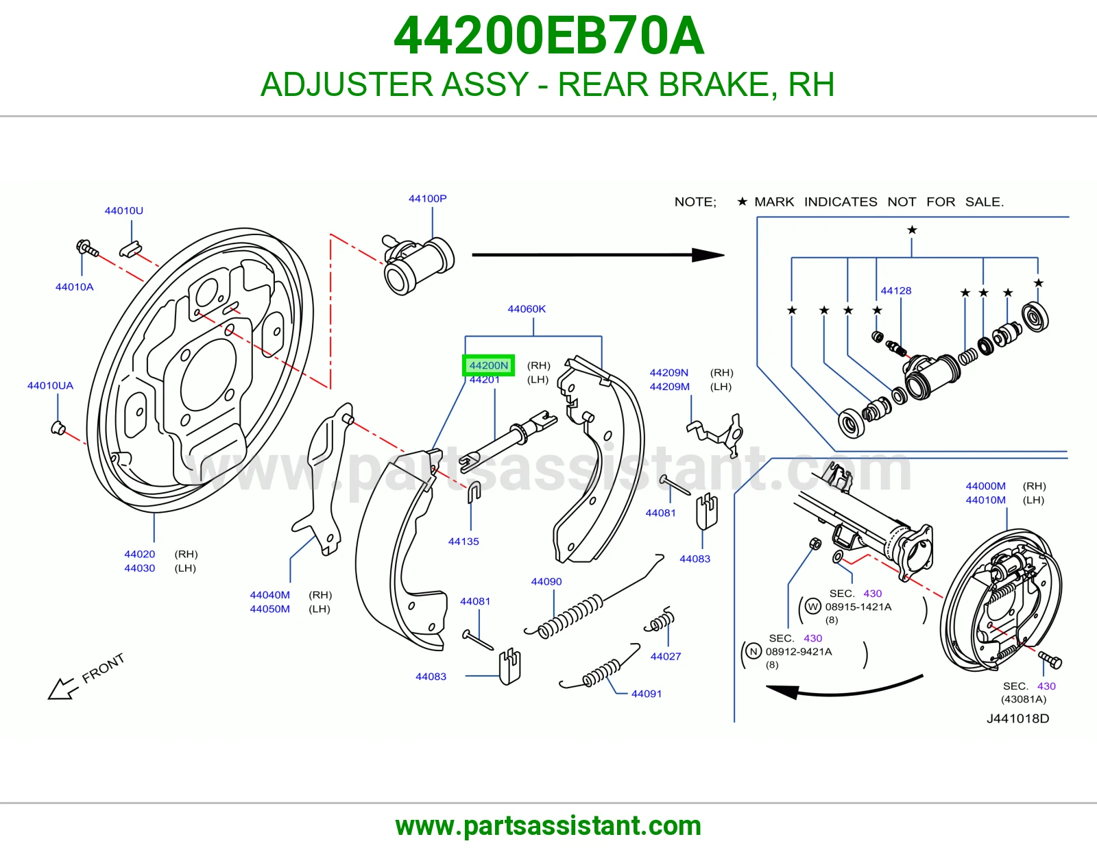 ADJUSTER ASSY - REAR BRAKE, RH