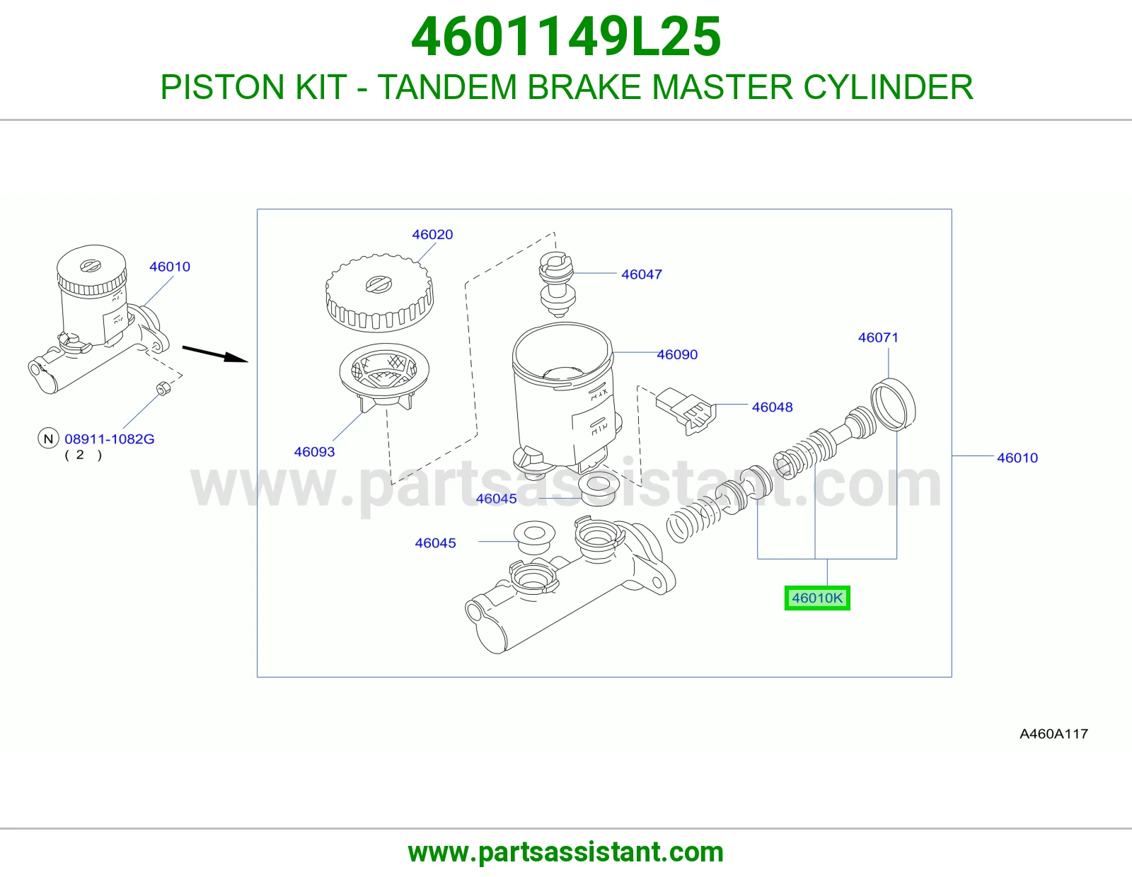 PISTON KIT - TANDEM BRAKE MASTER CYLINDER