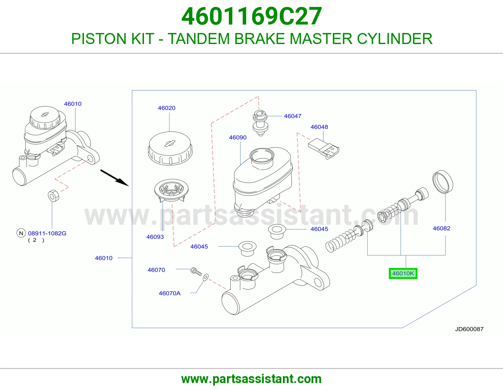PISTON KIT - TANDEM BRAKE MASTER CYLINDER