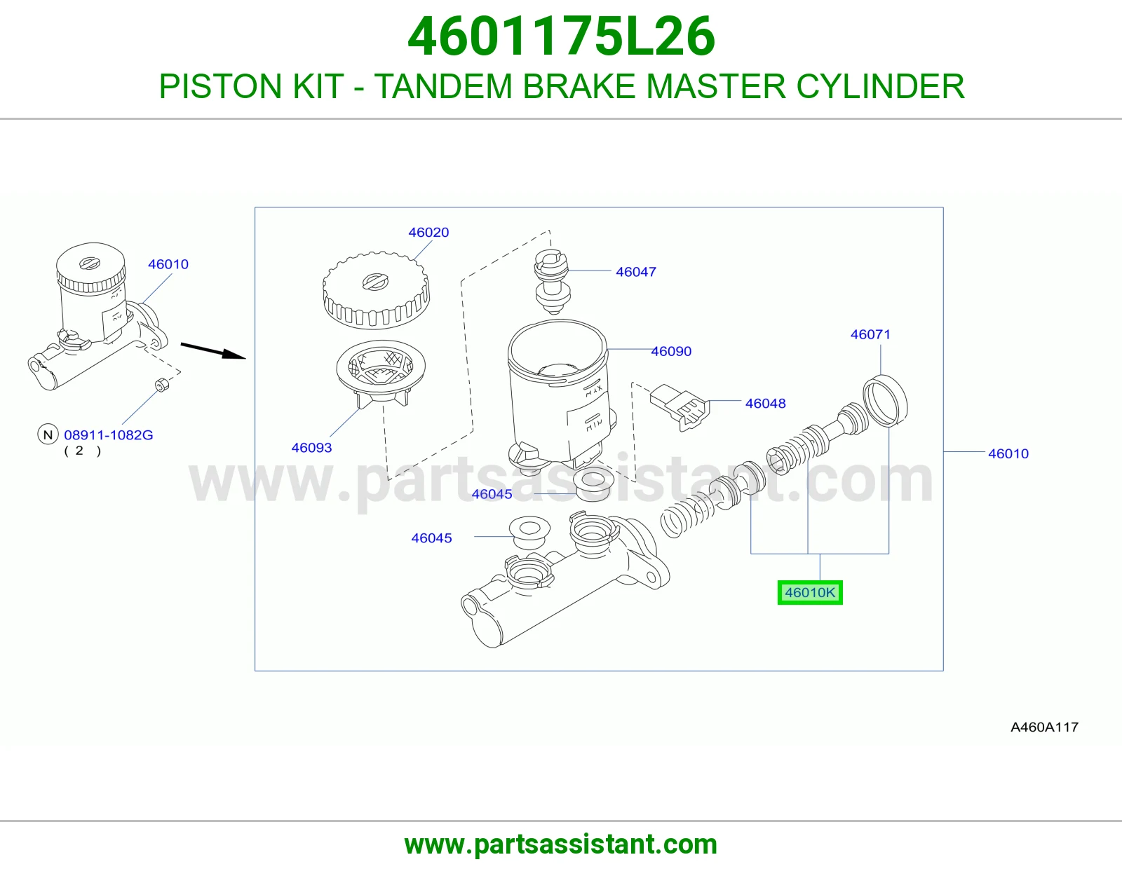 PISTON KIT - TANDEM BRAKE MASTER CYLINDER