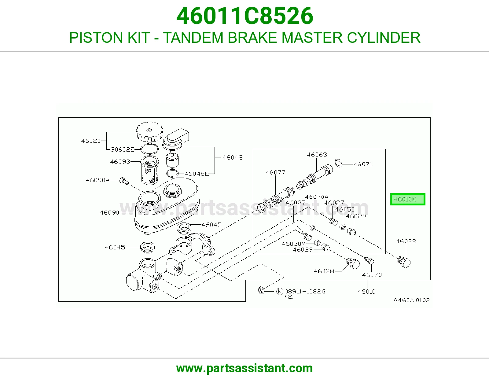 PISTON KIT - TANDEM BRAKE MASTER CYLINDER