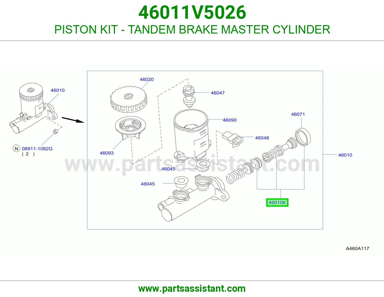 PISTON KIT - TANDEM BRAKE MASTER CYLINDER