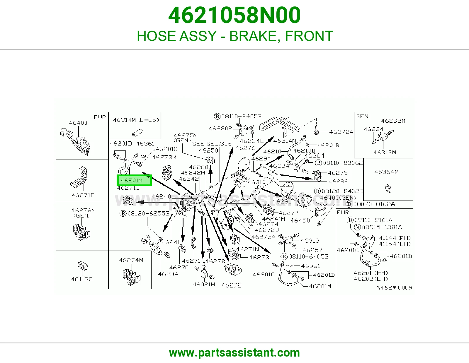 HOSE ASSY - BRAKE, FRONT