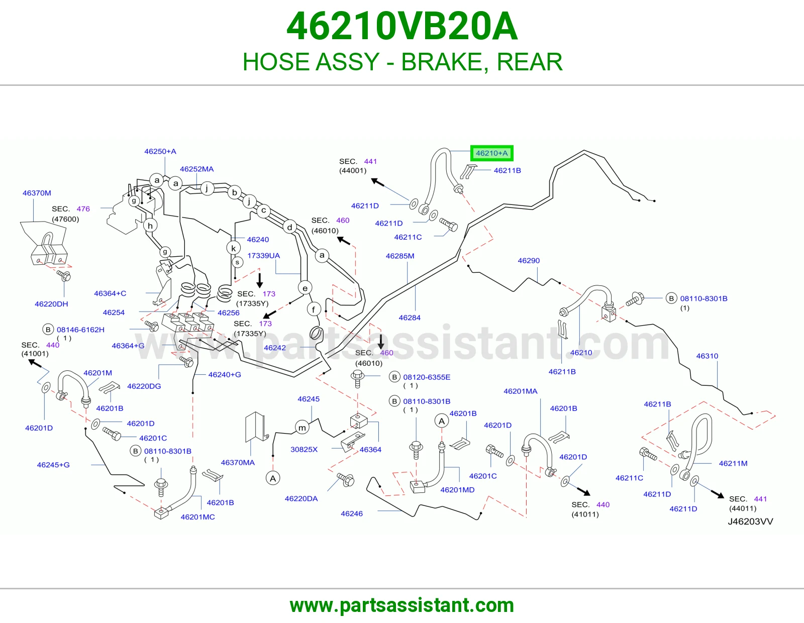 HOSE ASSY - BRAKE, REAR